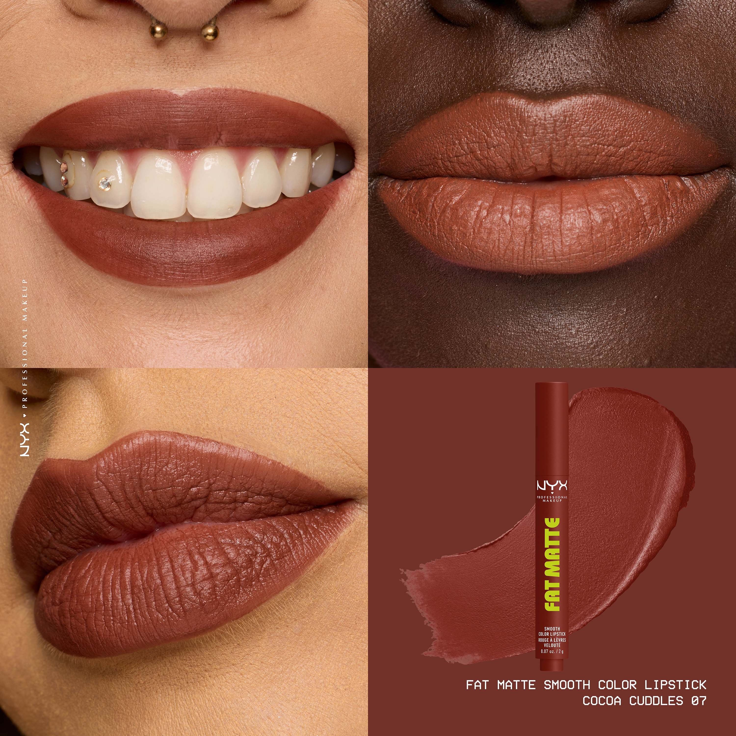 NYX PROFESSIONAL MAKEUP Fat Matte Slick Click Lip Balm 07 Cocoa Cuddle (obrázok 4)