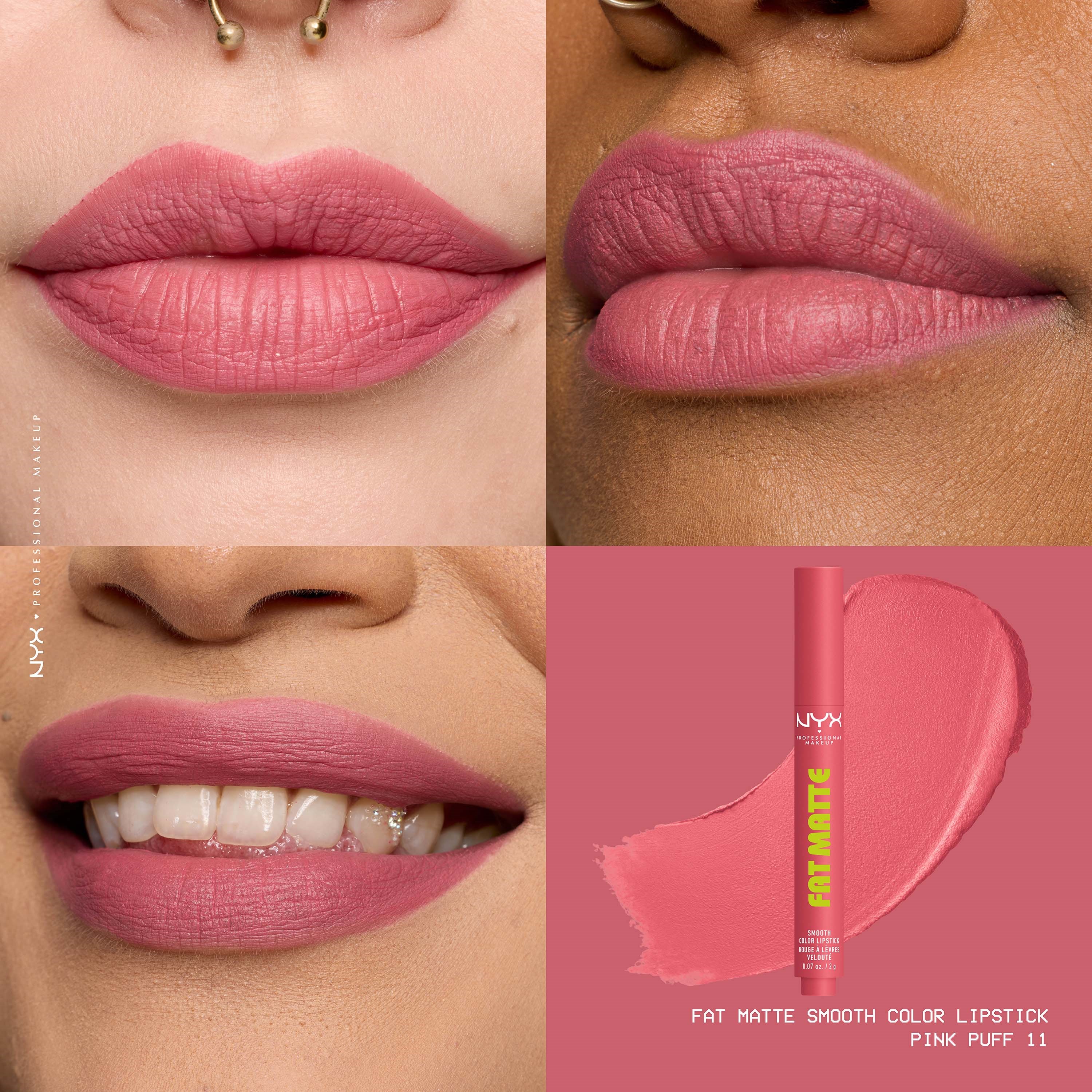NYX PROFESSIONAL MAKEUP Fat Matte Slick Click Lip Balm 11 Pink Puff (obrázok 4)