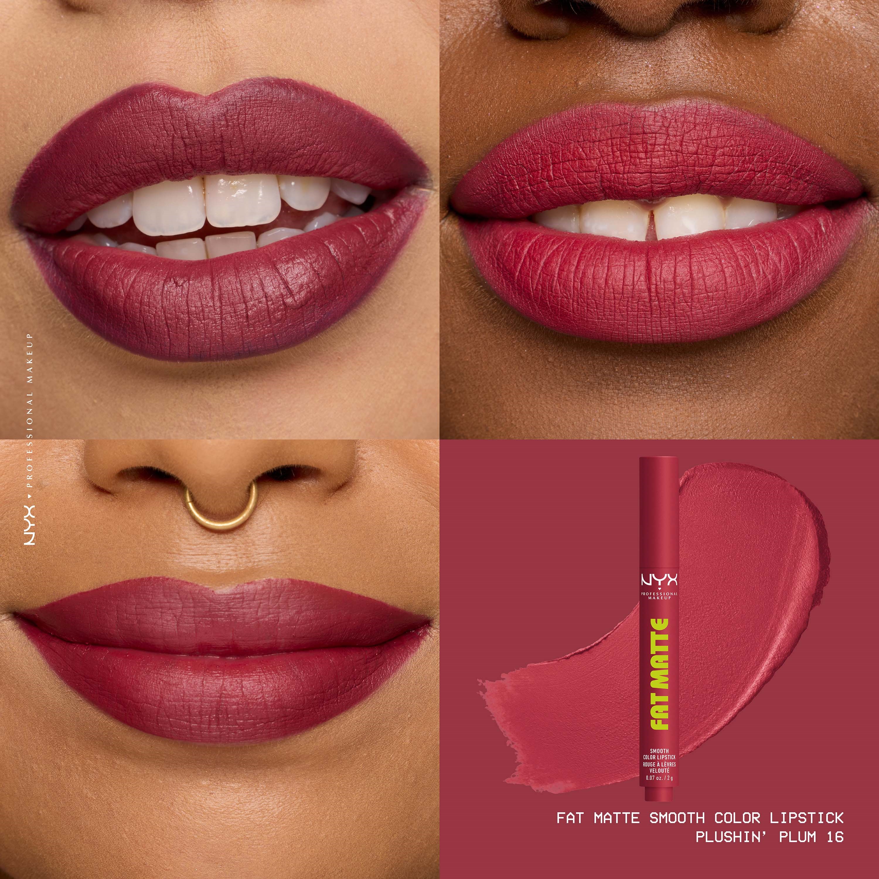 NYX PROFESSIONAL MAKEUP Fat Matte Slick Click Lip Balm 16 Plushin' Plu (obrázok 4)