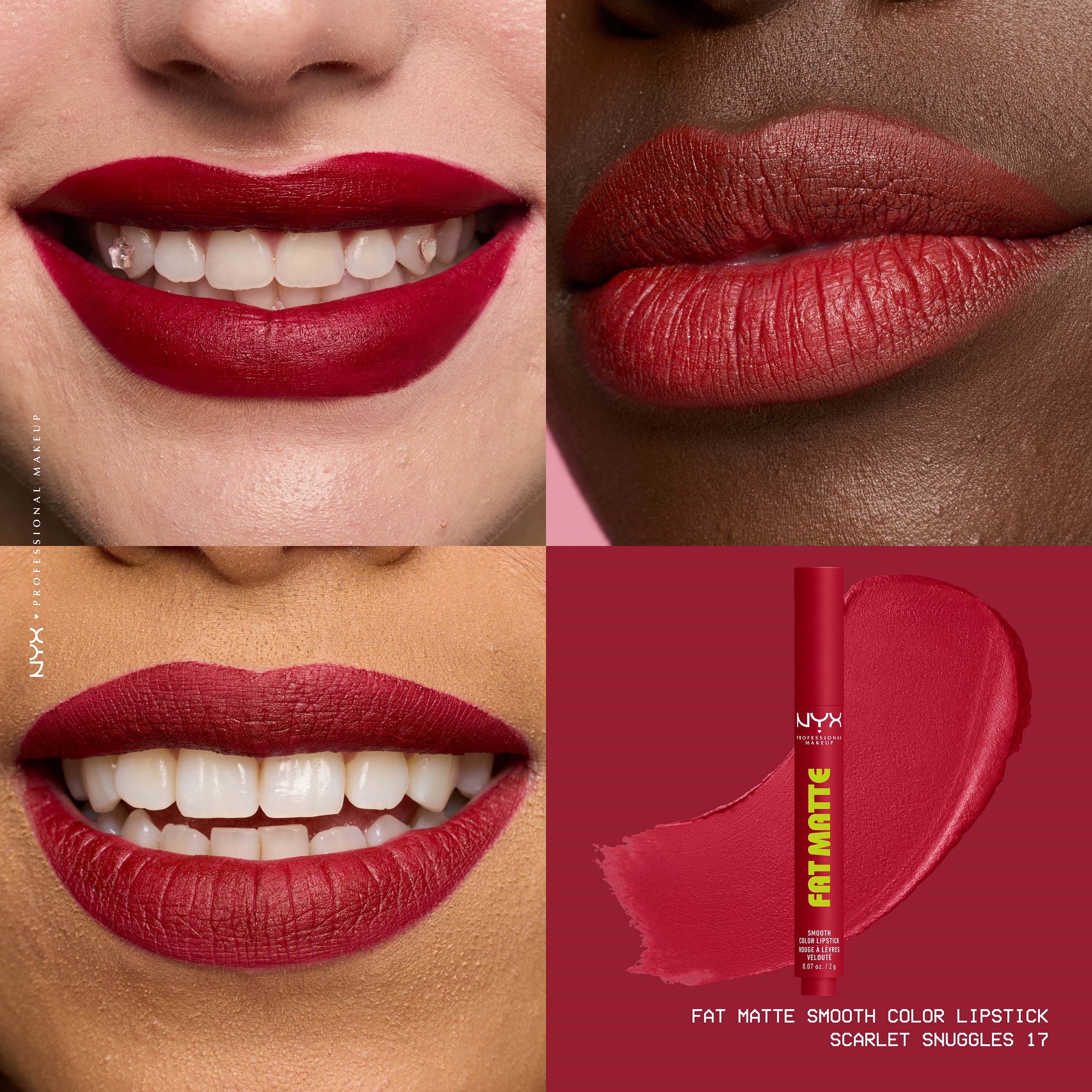 NYX PROFESSIONAL MAKEUP Fat Matte Slick Click Lip Balm 17 Scarlet Snug (obrázok 4)