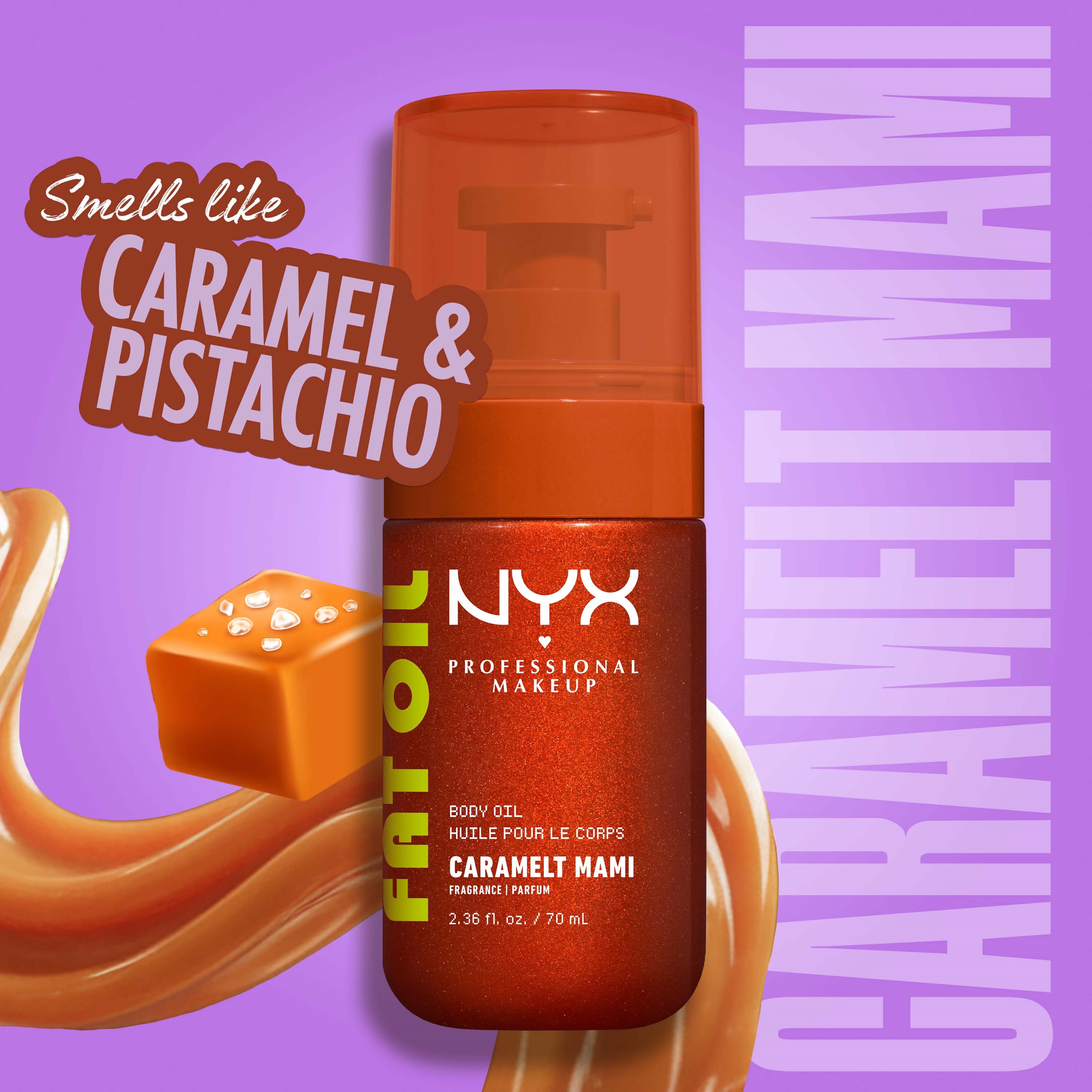 NYX PROFESSIONAL MAKEUP Fat Oil Body Oil Caramelt Mami (obrázok 3)