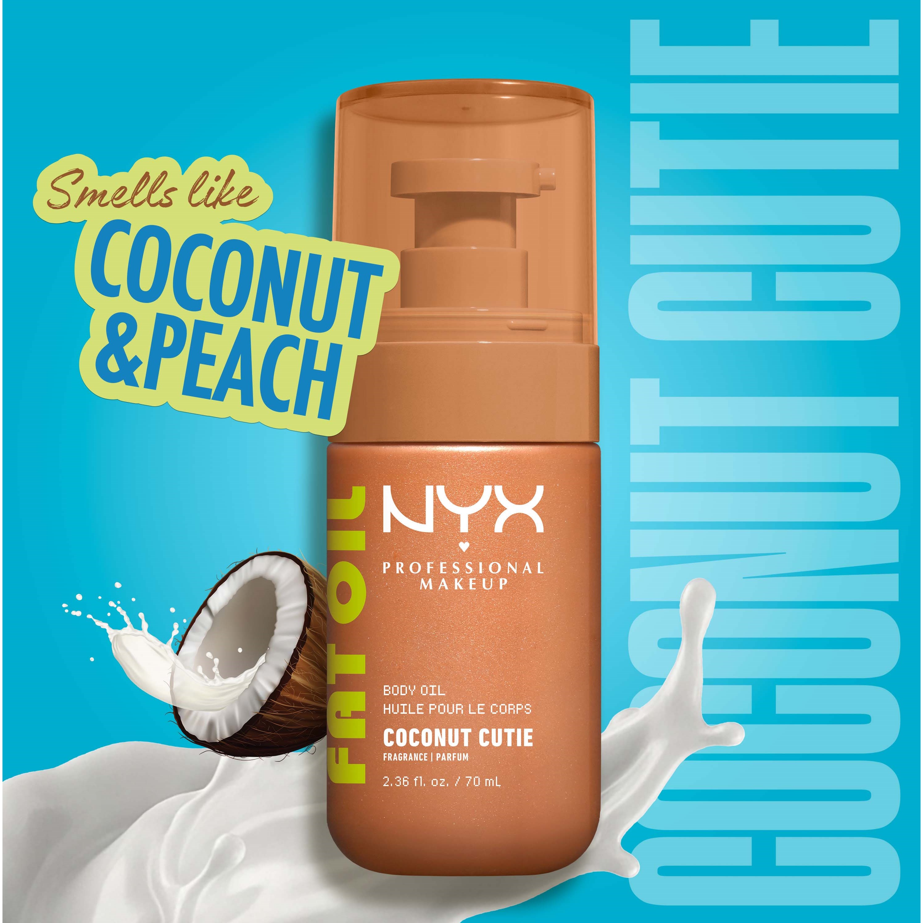 NYX PROFESSIONAL MAKEUP Fat Oil Body Oil Coconut Cutie (obrázok 3)