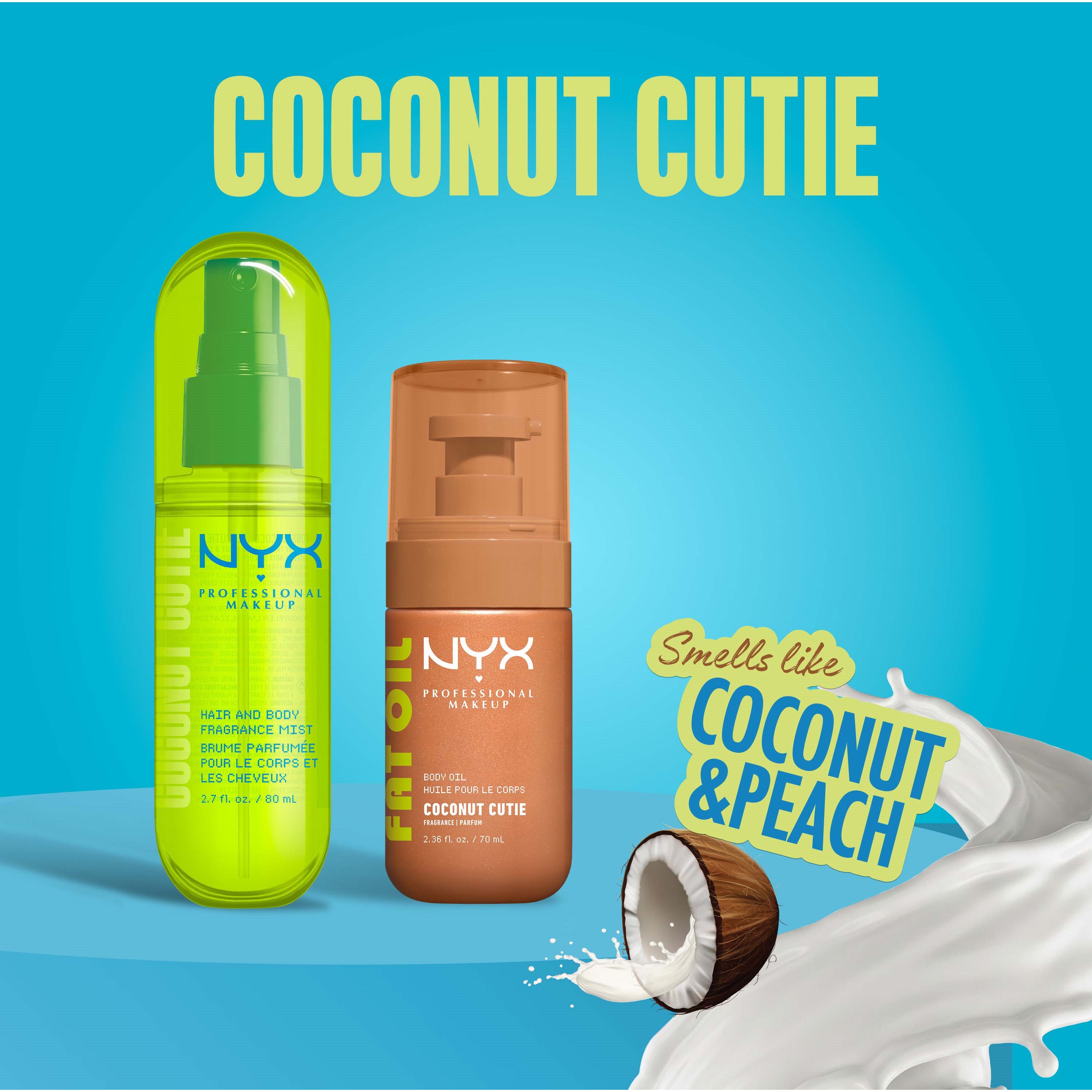 NYX PROFESSIONAL MAKEUP Fat Oil Body Oil Coconut Cutie (obrázok 9)