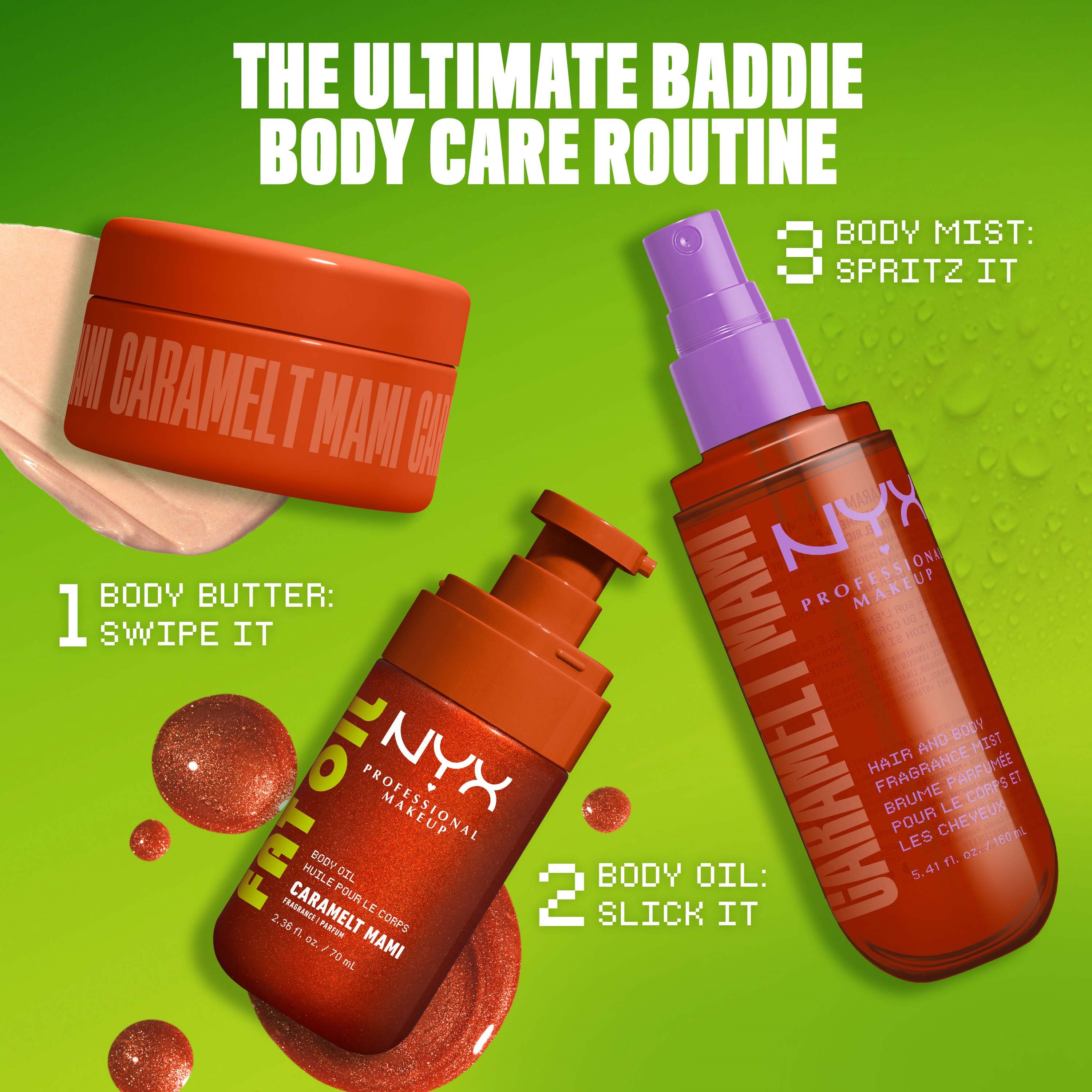 NYX PROFESSIONAL MAKEUP Hair And Body Fragrance Mist Caramelt Mami (obrázok 6)