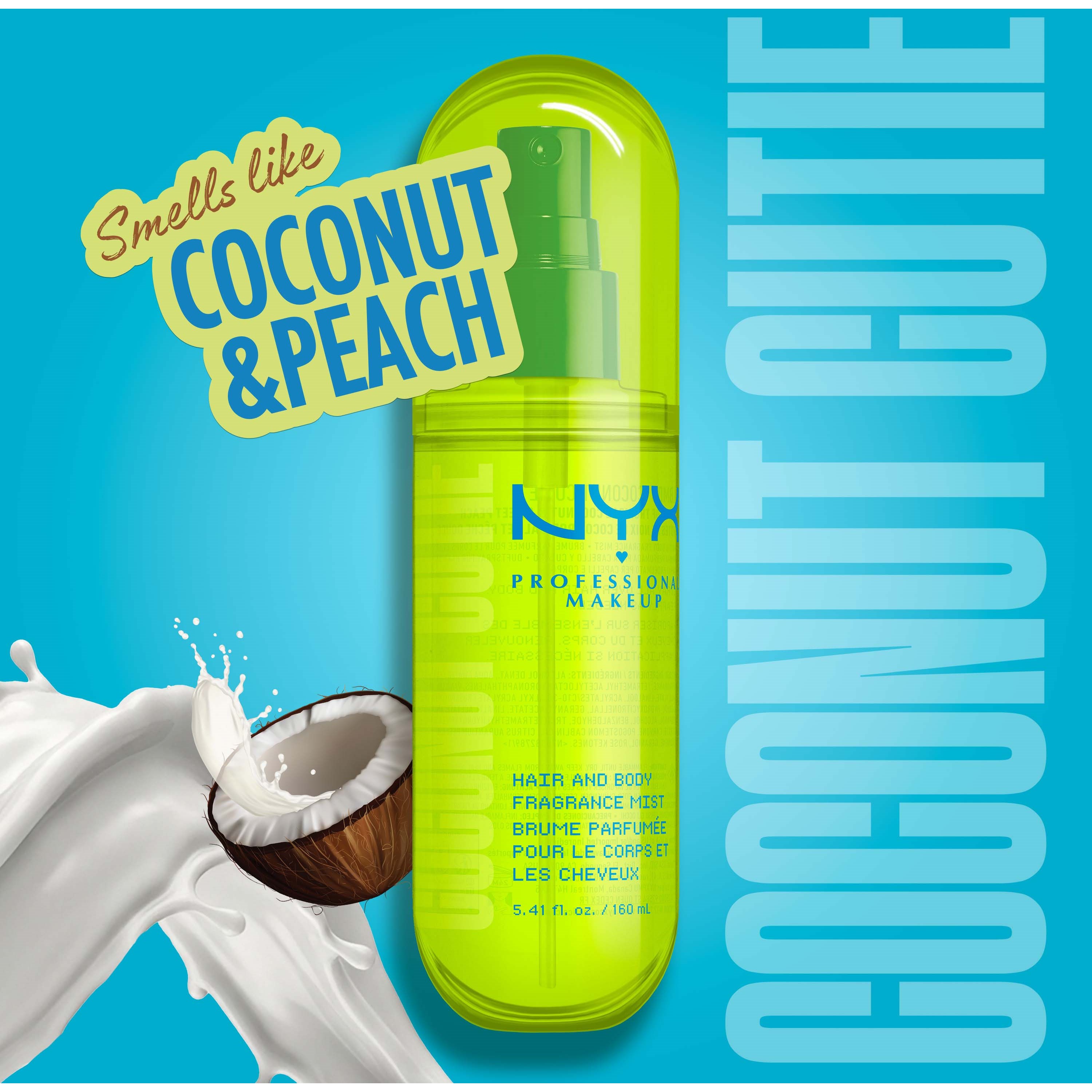 NYX PROFESSIONAL MAKEUP Hair And Body Fragrance Mist Coconut Cutie (obrázok 2)
