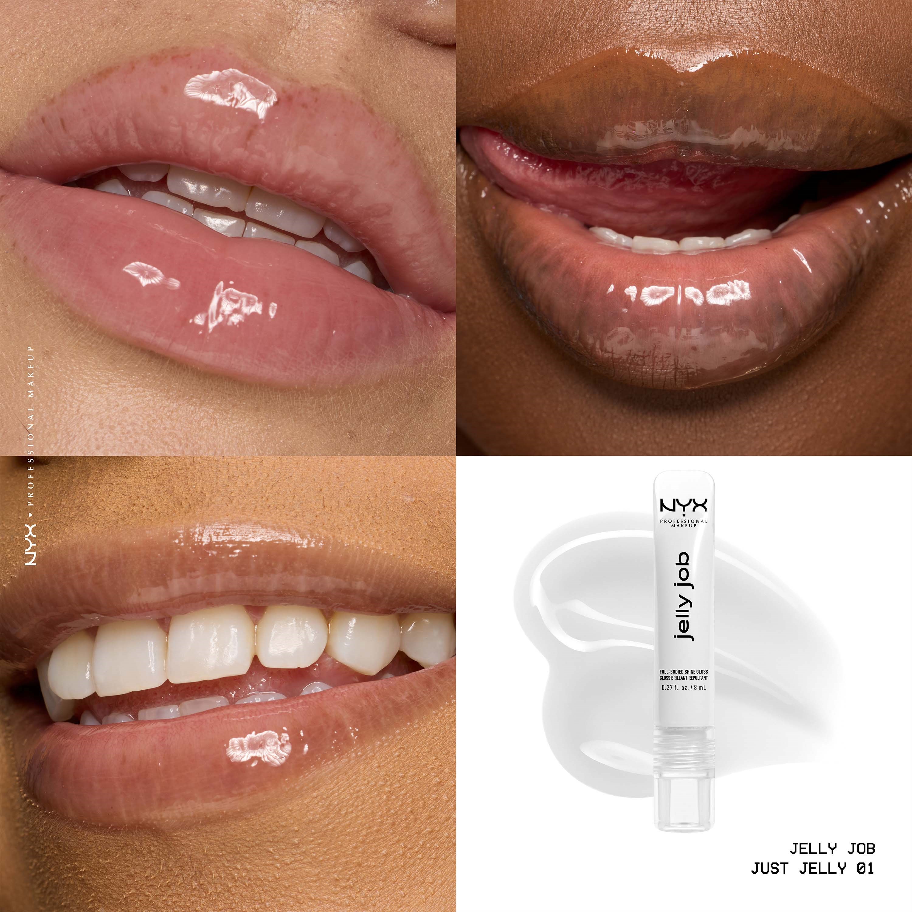 NYX PROFESSIONAL MAKEUP Jelly Job Lip gloss 01 Just Jelly (obrázok 3)