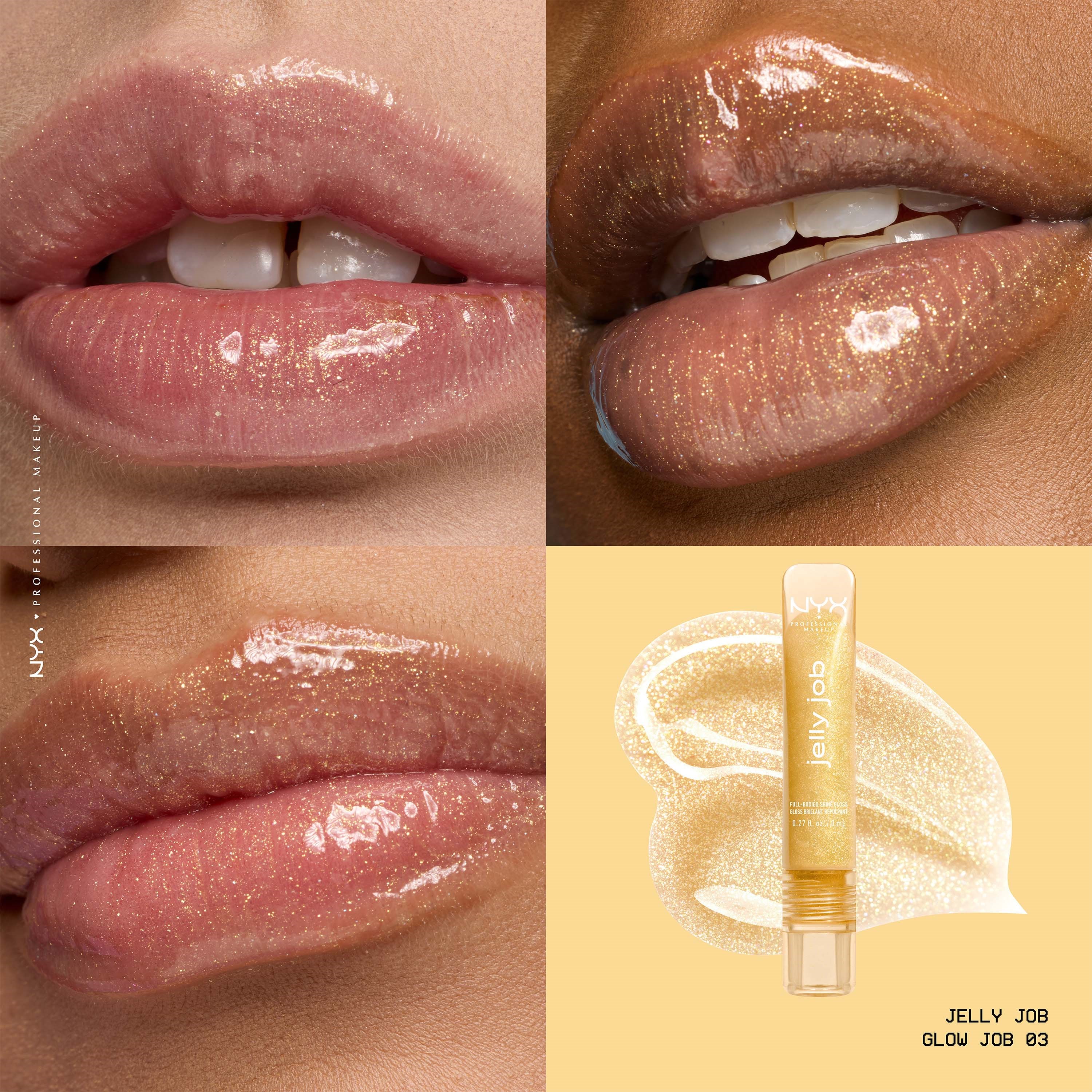 NYX PROFESSIONAL MAKEUP Jelly Job Lip gloss 03 Glow Job (obrázok 3)