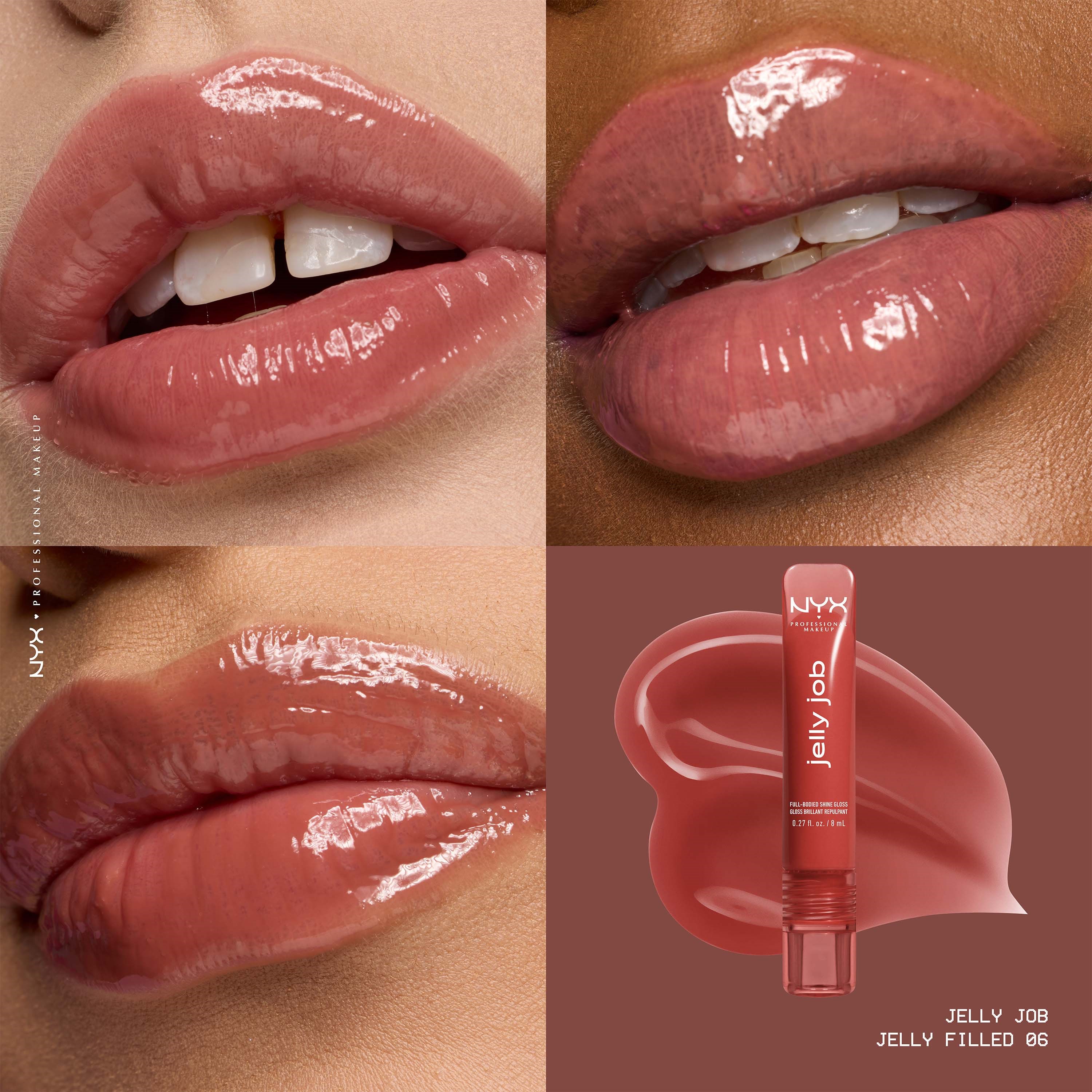 NYX PROFESSIONAL MAKEUP Jelly Job Lip gloss 06 Jelly Filled (obrázok 3)