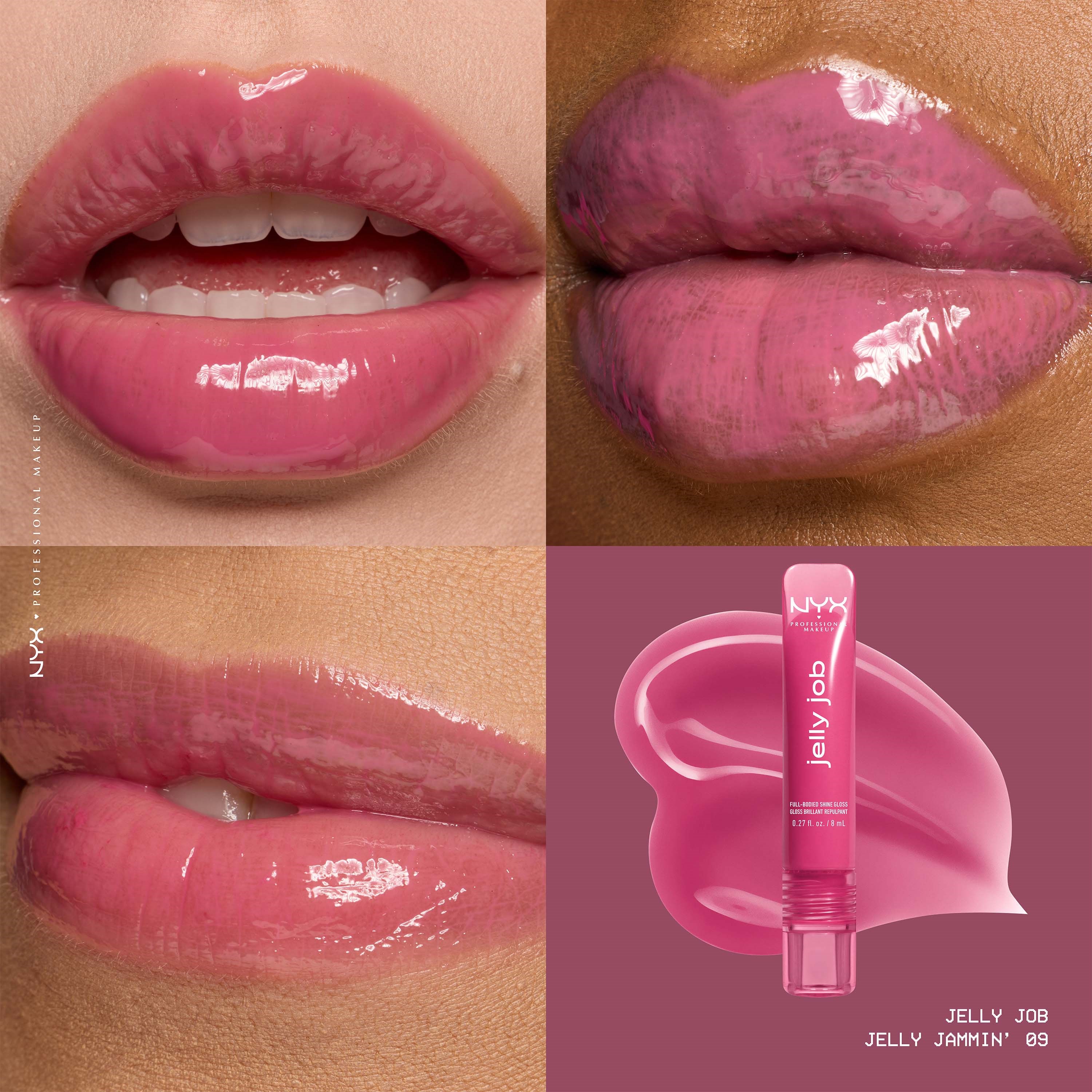 NYX PROFESSIONAL MAKEUP Jelly Job Lip gloss 09 Jelly Jammin (obrázok 3)