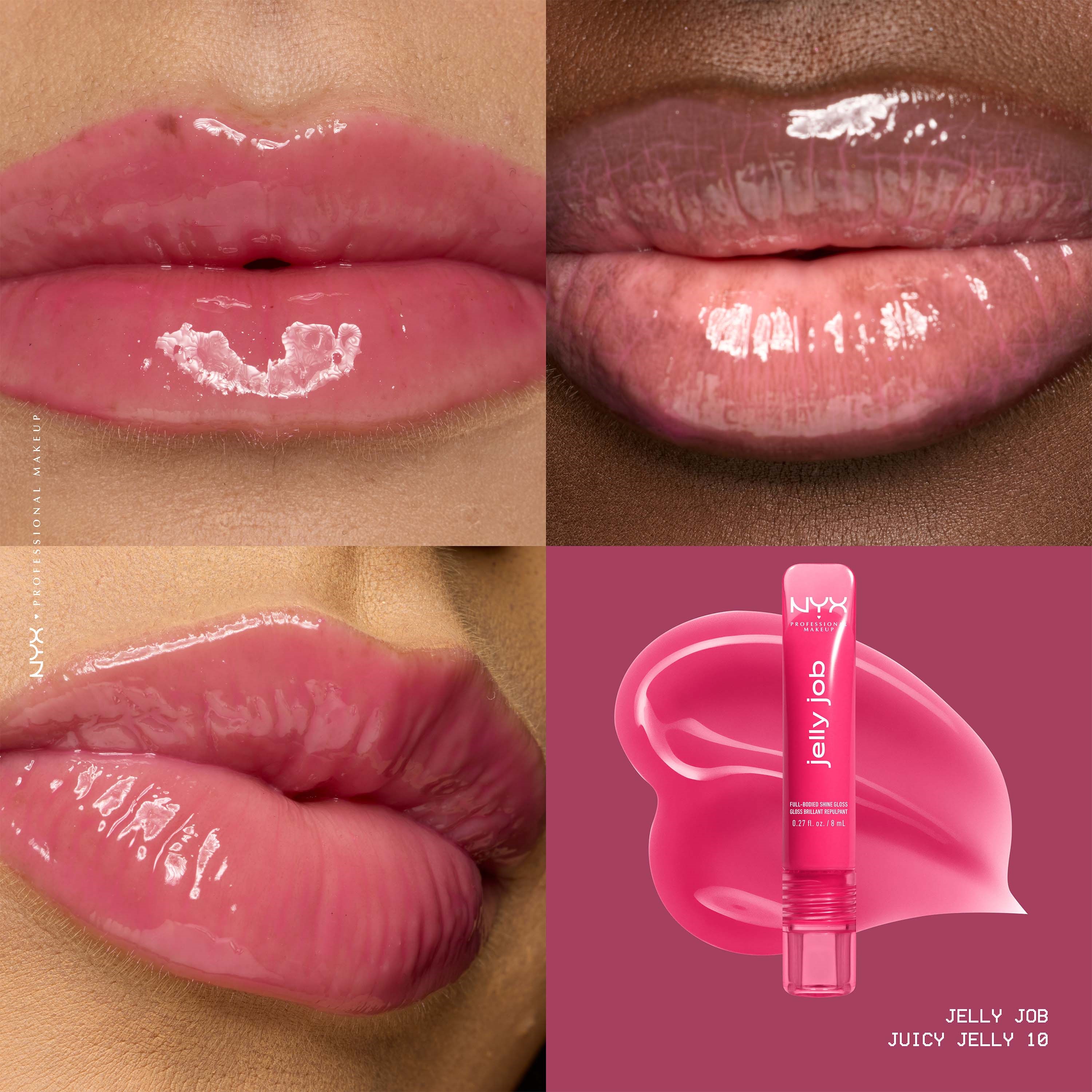 NYX PROFESSIONAL MAKEUP Jelly Job Lip gloss 10 Juicy Jelly (obrázok 3)