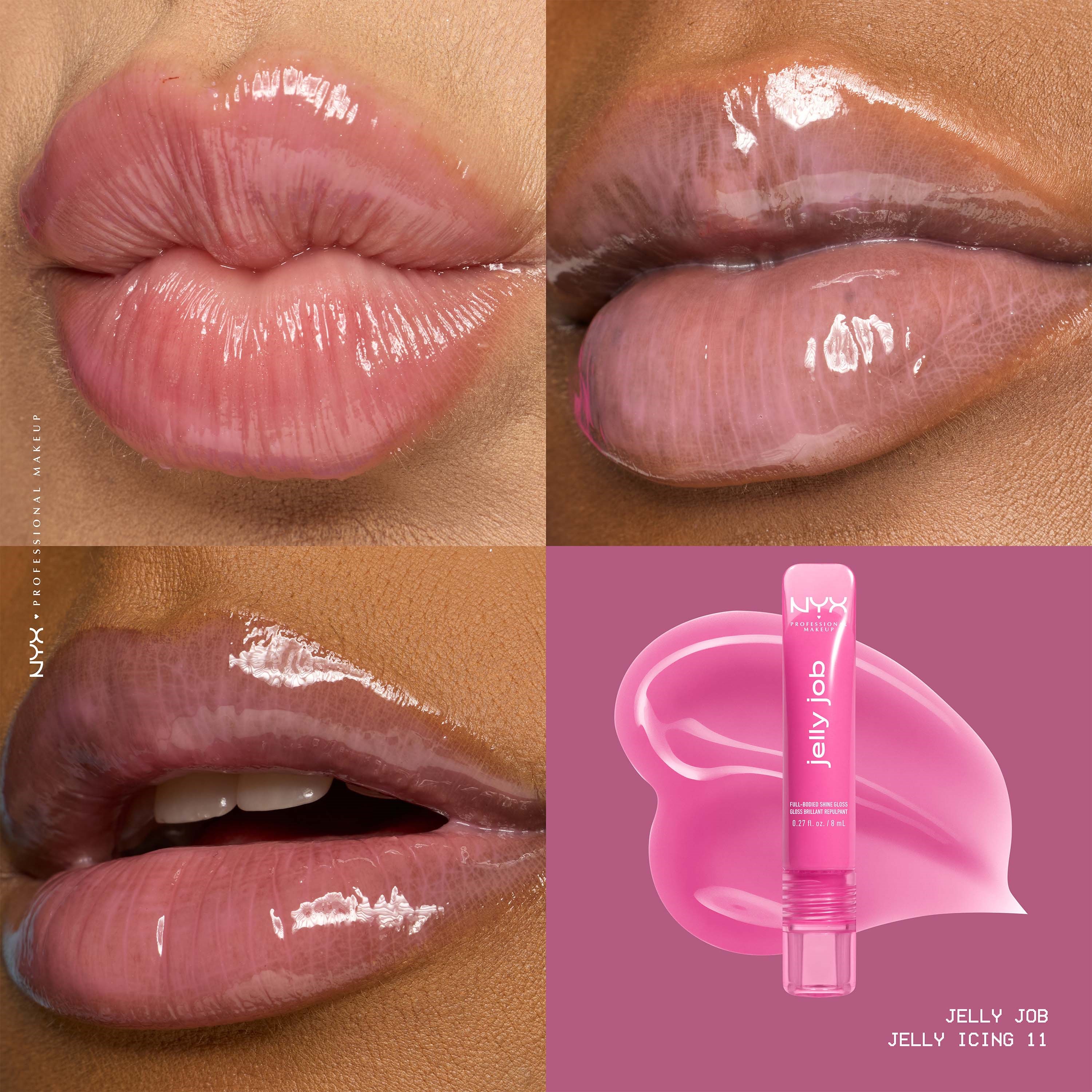 NYX PROFESSIONAL MAKEUP Jelly Job Lip gloss 11 Jelly Icing (obrázok 3)