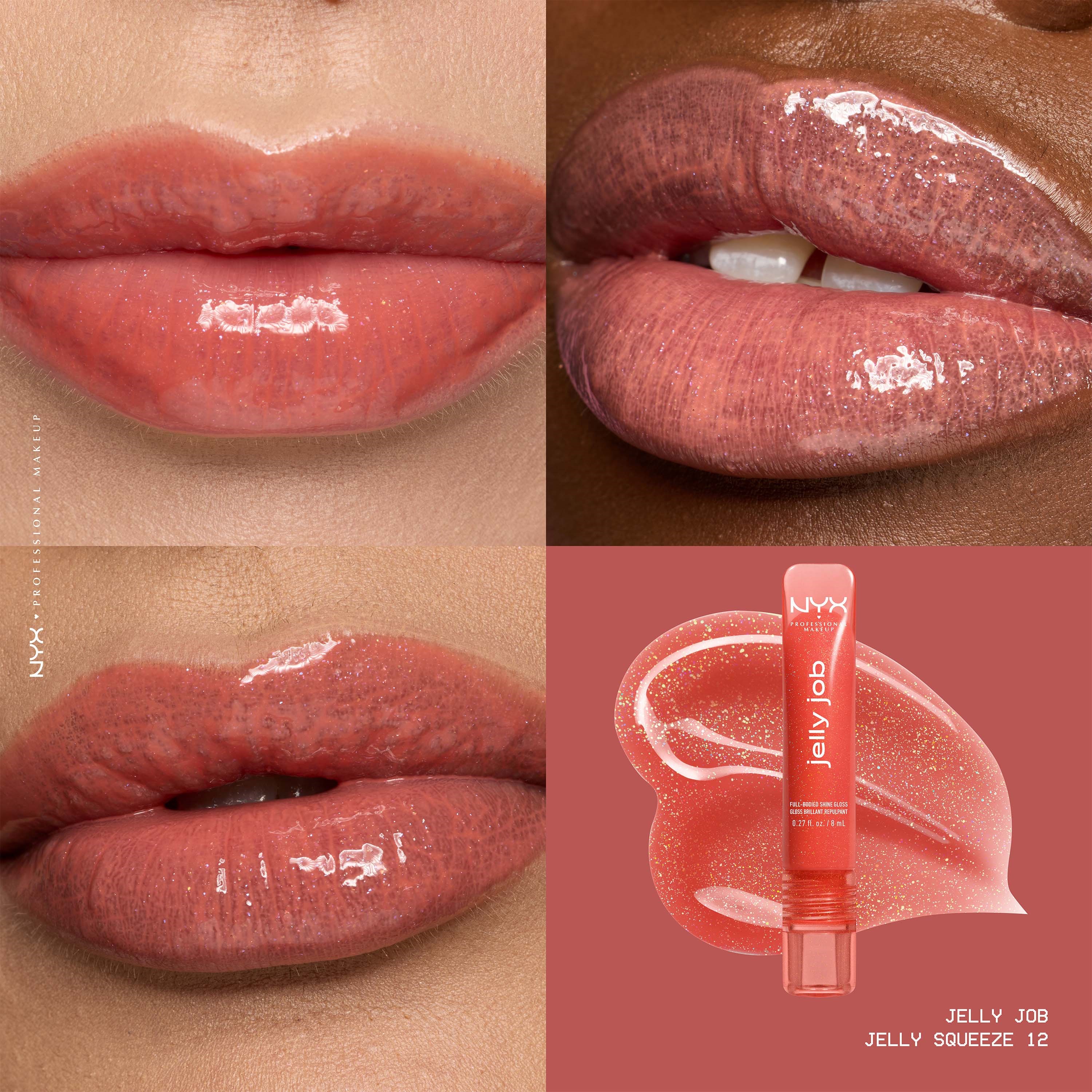NYX PROFESSIONAL MAKEUP Jelly Job Lip gloss 12 Jelly Squeeze (obrázok 3)