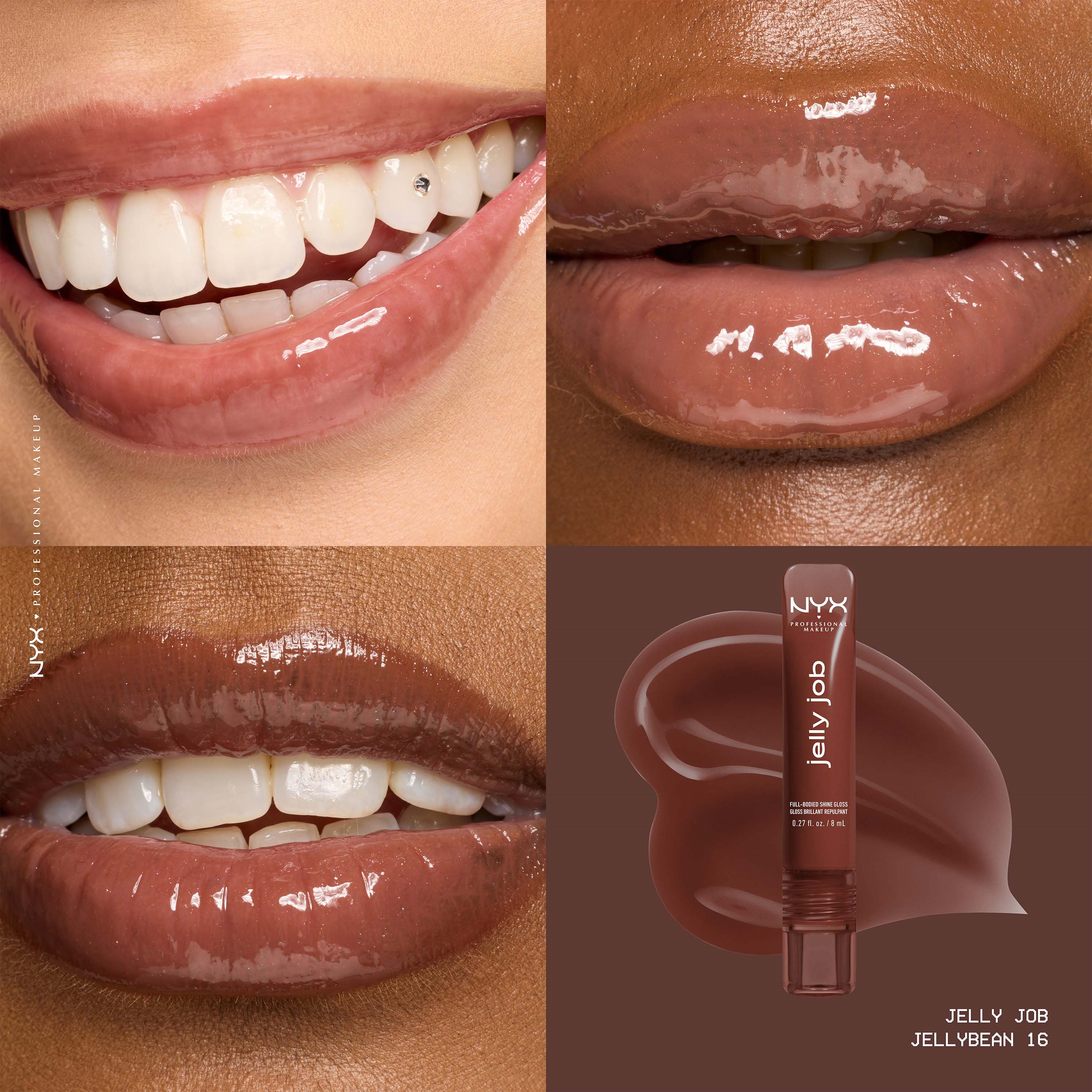 NYX PROFESSIONAL MAKEUP Jelly Job Lip gloss 16 Jellybean (obrázok 3)