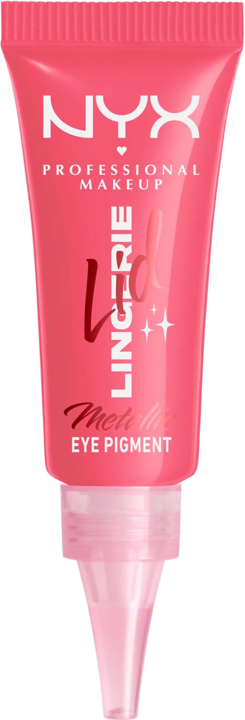 Rosa tub med NYX professionell makeup ögengemet er med spetsig applikatorspets.