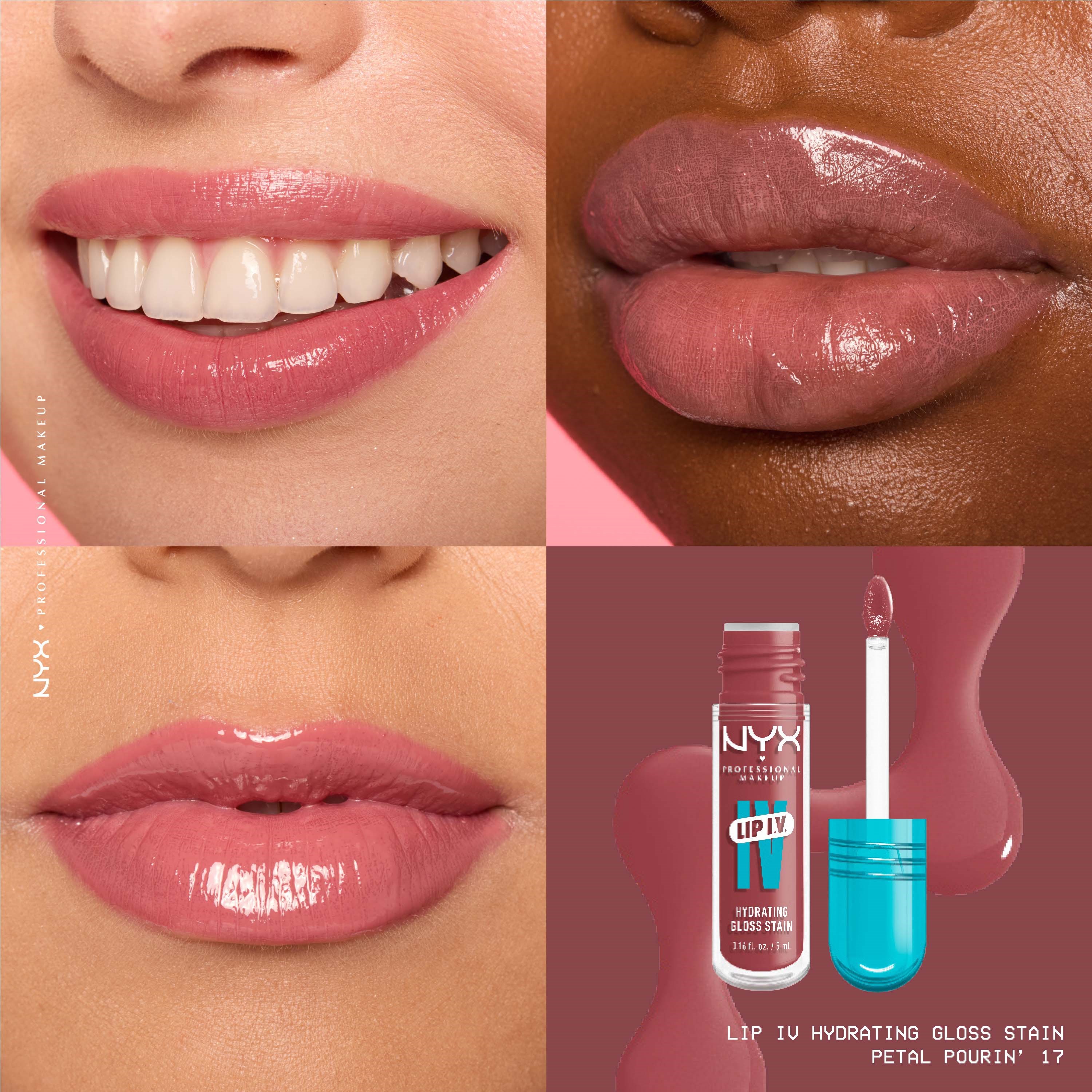 NYX PROFESSIONAL MAKEUP Lip I.V. Hydrating Gloss Stain Lip Gloss 17 Pe (obrázok 3)