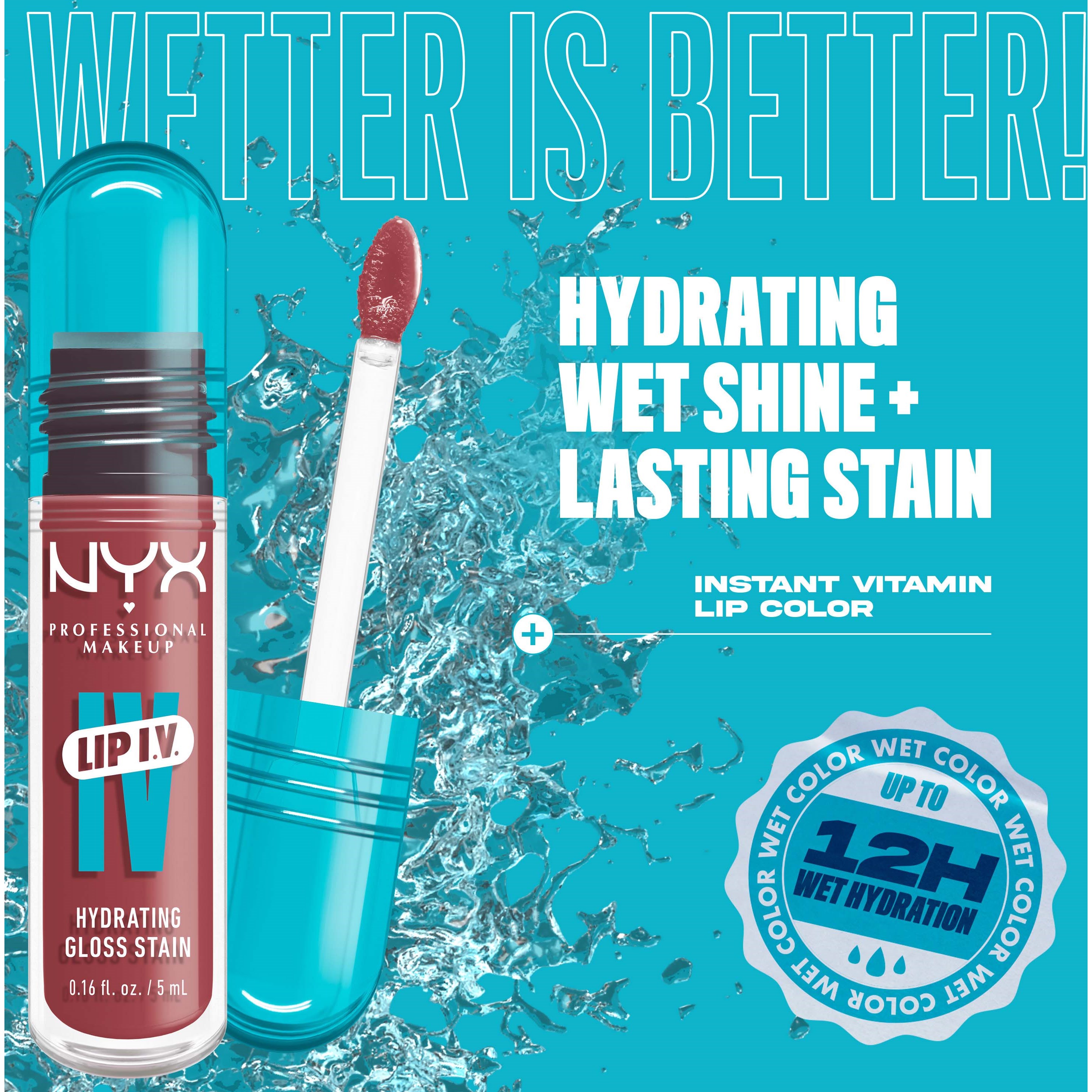NYX PROFESSIONAL MAKEUP Lip I.V. Hydrating Gloss Stain Lip Gloss 17 Pe (obrázok 5)