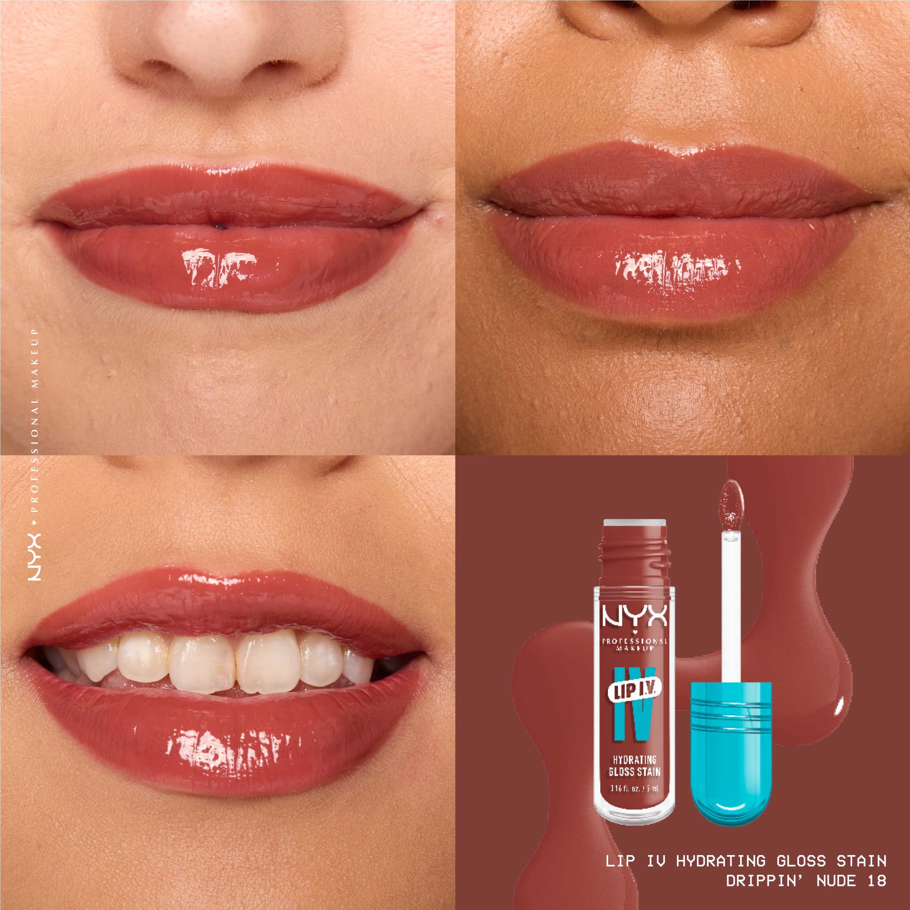 NYX PROFESSIONAL MAKEUP Lip I.V. Hydrating Gloss Stain Lip Gloss 18 Dr (obrázok 3)