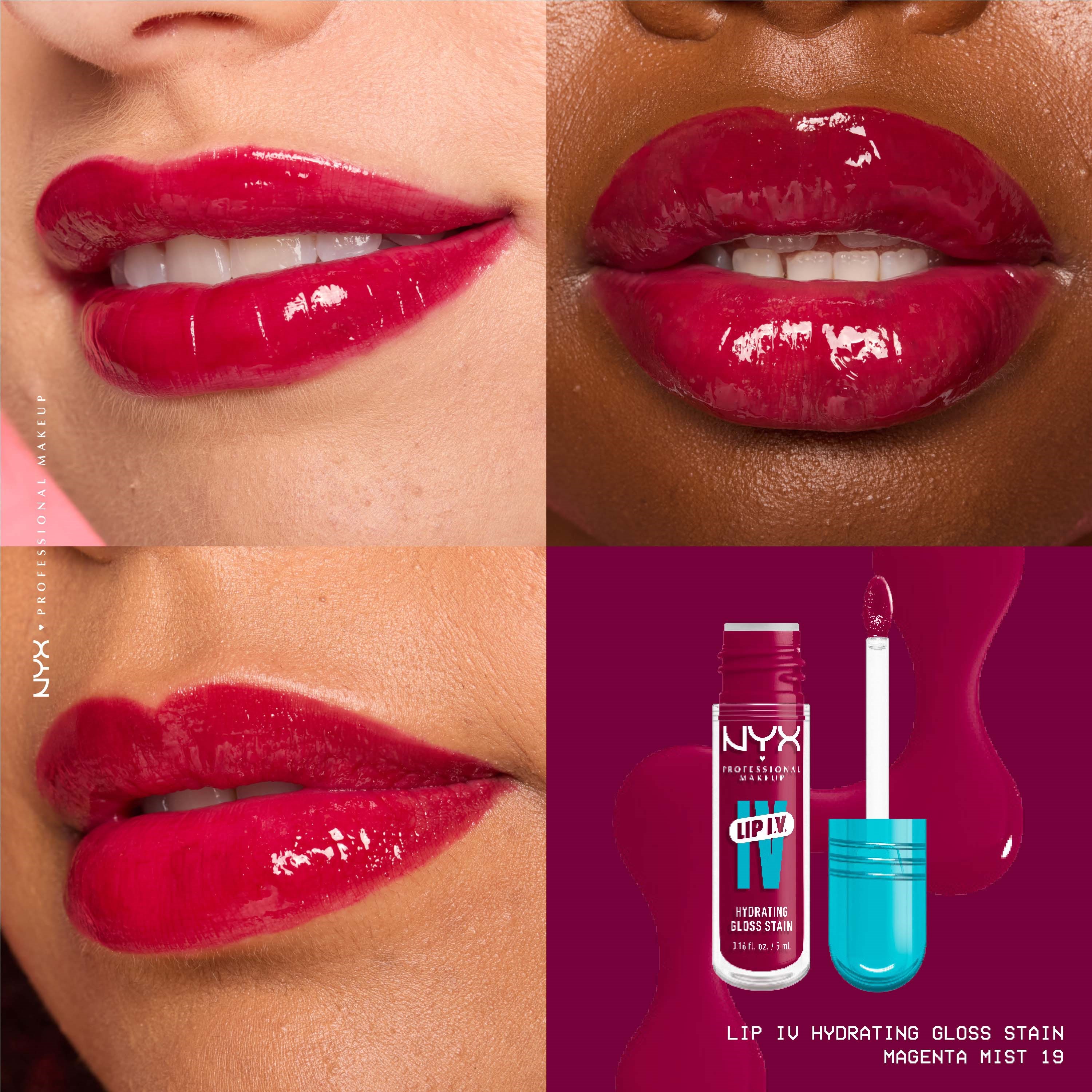 NYX PROFESSIONAL MAKEUP Lip I.V. Hydrating Gloss Stain Lip Gloss 19 Ma (obrázok 3)