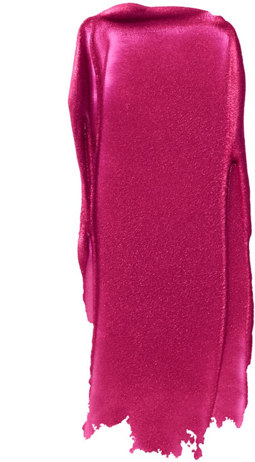 En lång, glänsande rosa läppstift med en något skrovlig kant längst ner.