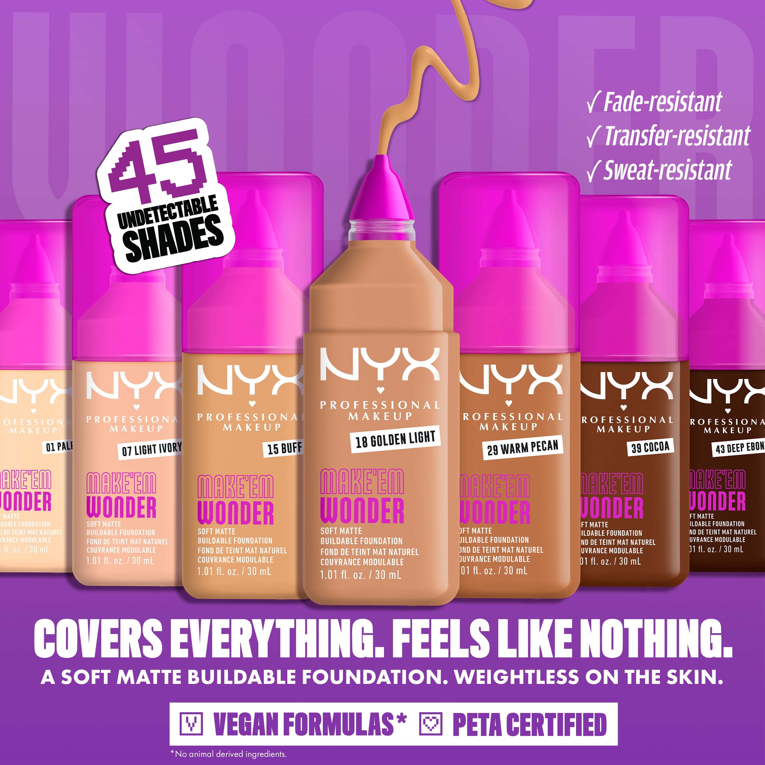 NYX PROFESSIONAL MAKEUP Make Em Wonder Foundation 01 Pale (obrázok 3)