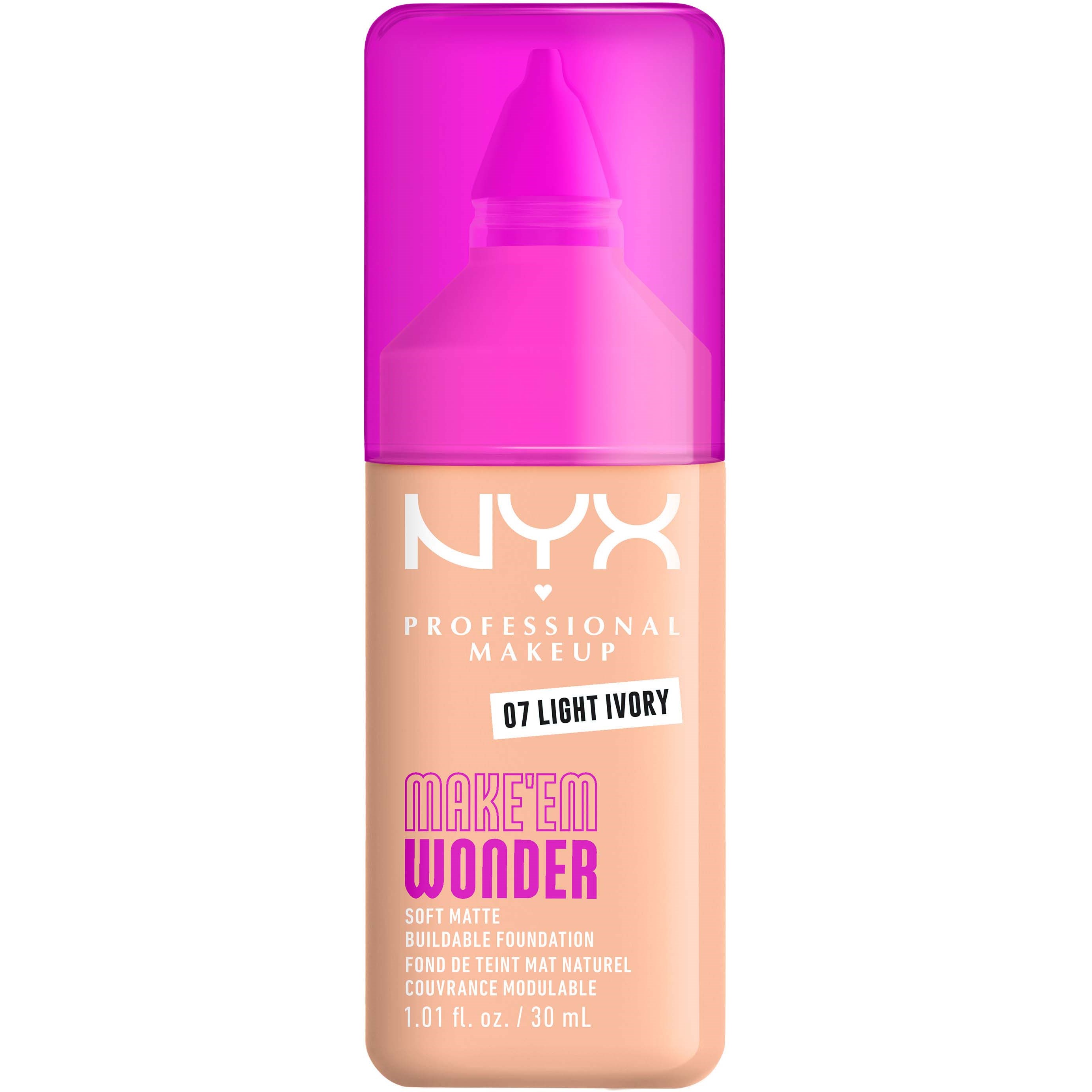 NYX PROFESSIONAL MAKEUP Make Em Wonder Foundation 07 Light Ivory billede