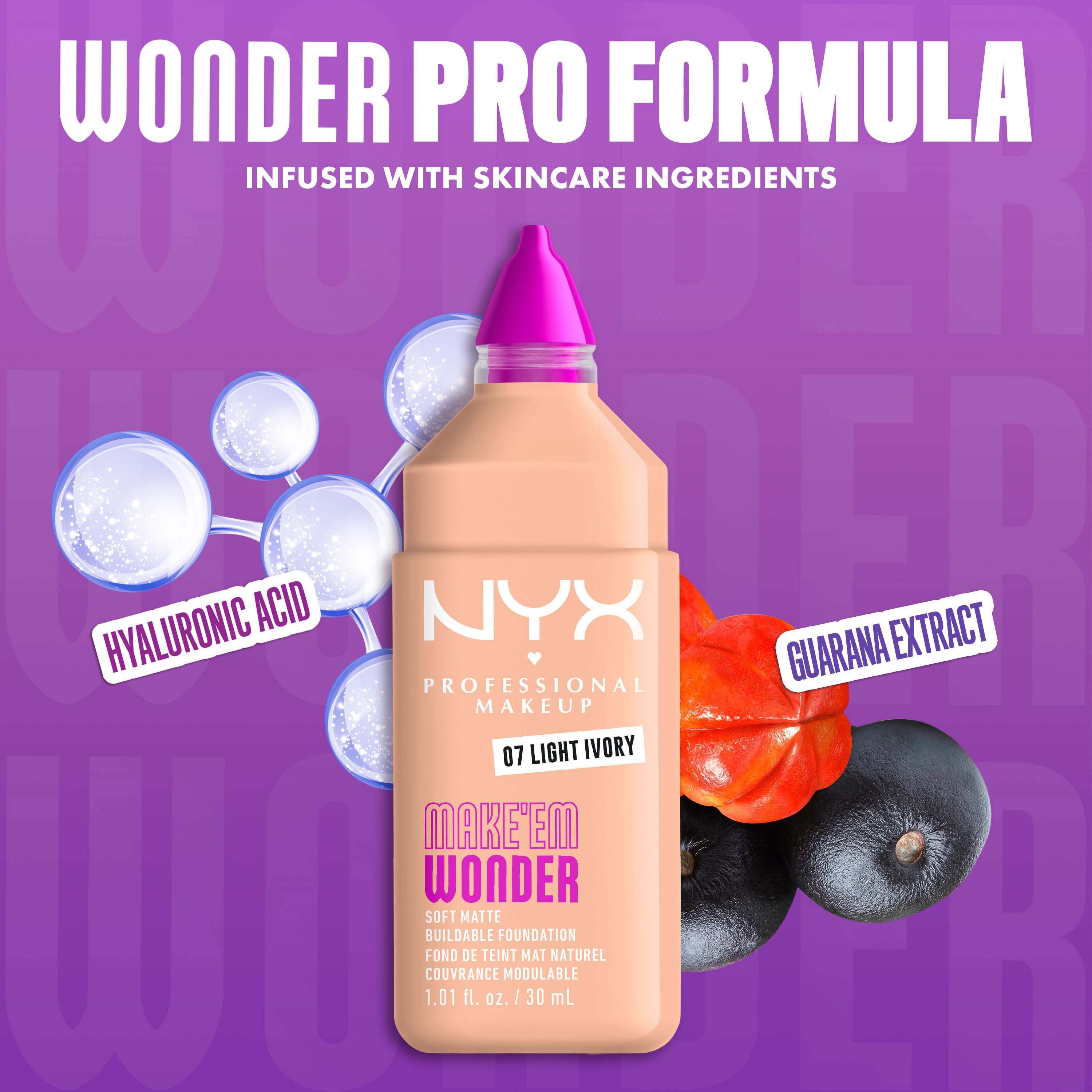 NYX PROFESSIONAL MAKEUP Make Em Wonder Foundation 07 Light Ivory (obrázok 5)