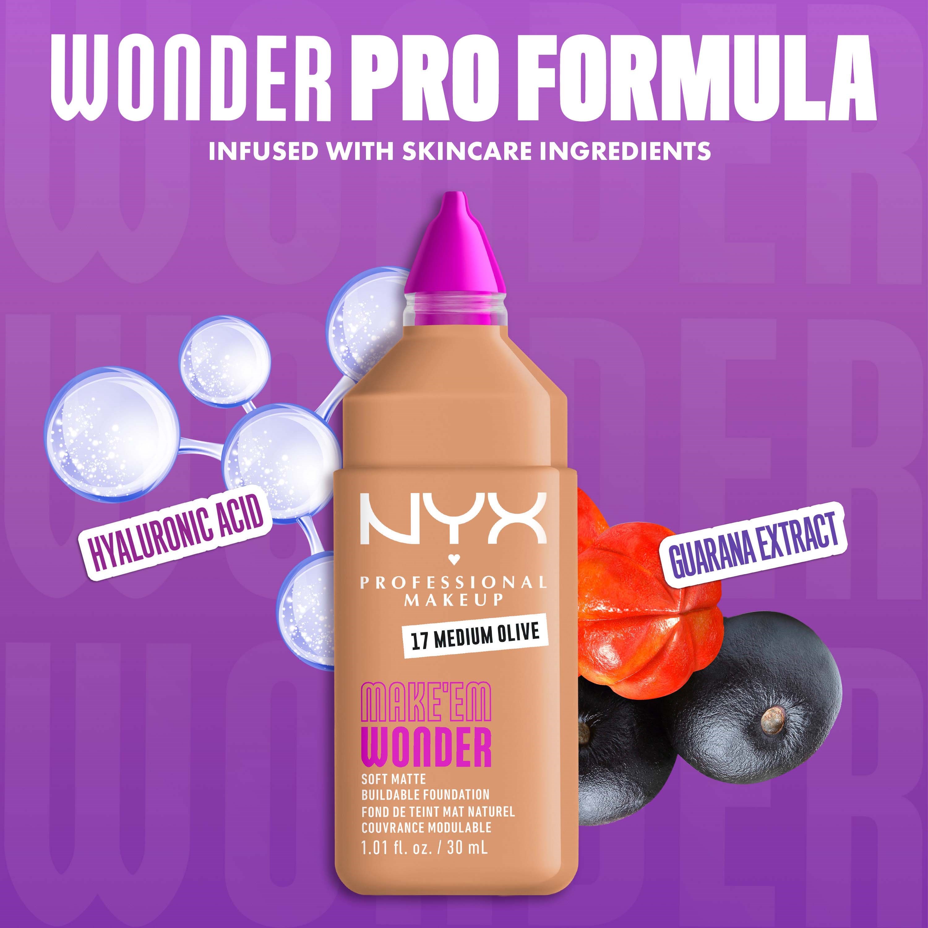 NYX PROFESSIONAL MAKEUP Make Em Wonder Foundation 17 Medium Olive (obrázok 5)