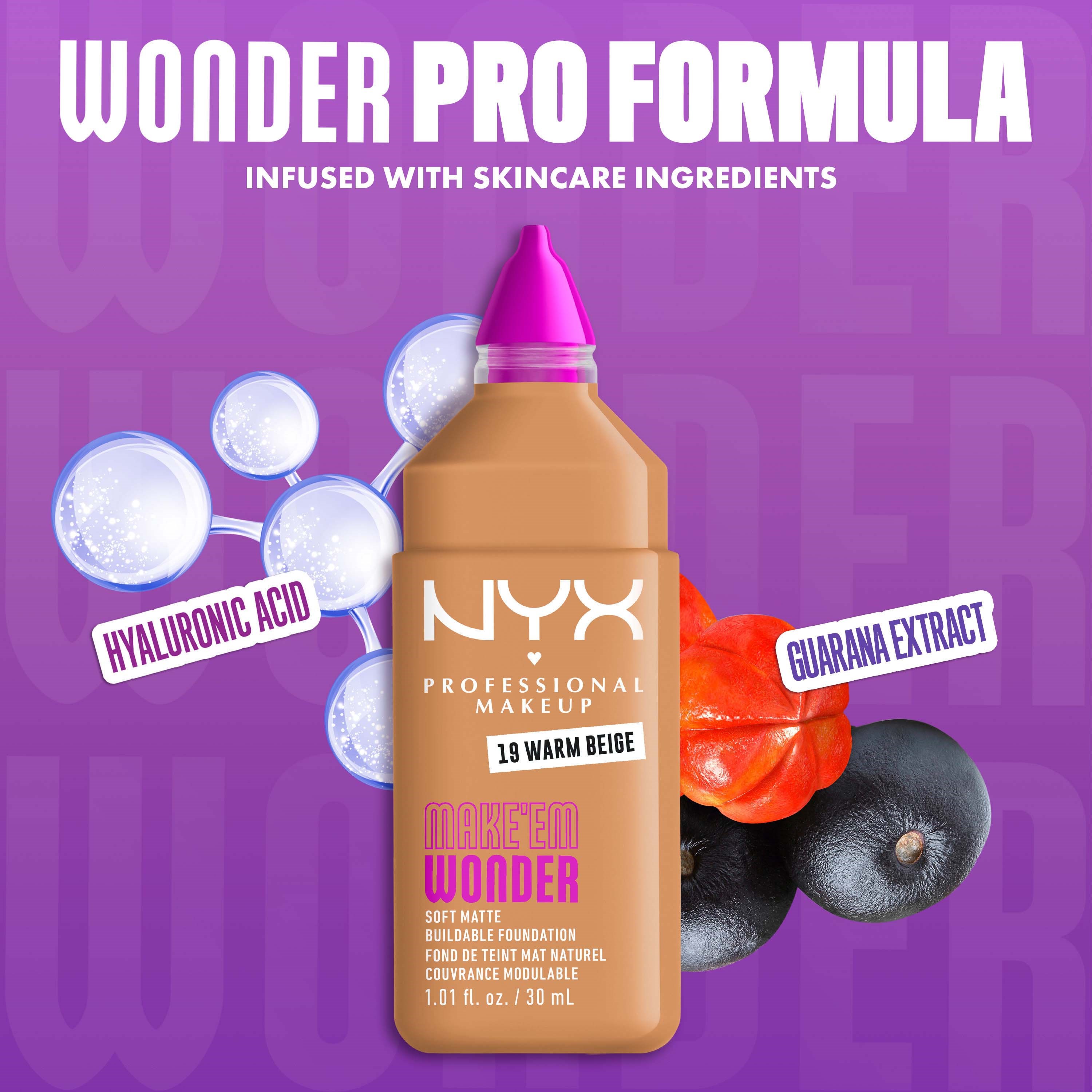 NYX PROFESSIONAL MAKEUP Make Em Wonder Foundation 19 Warm Beige (obrázok 5)