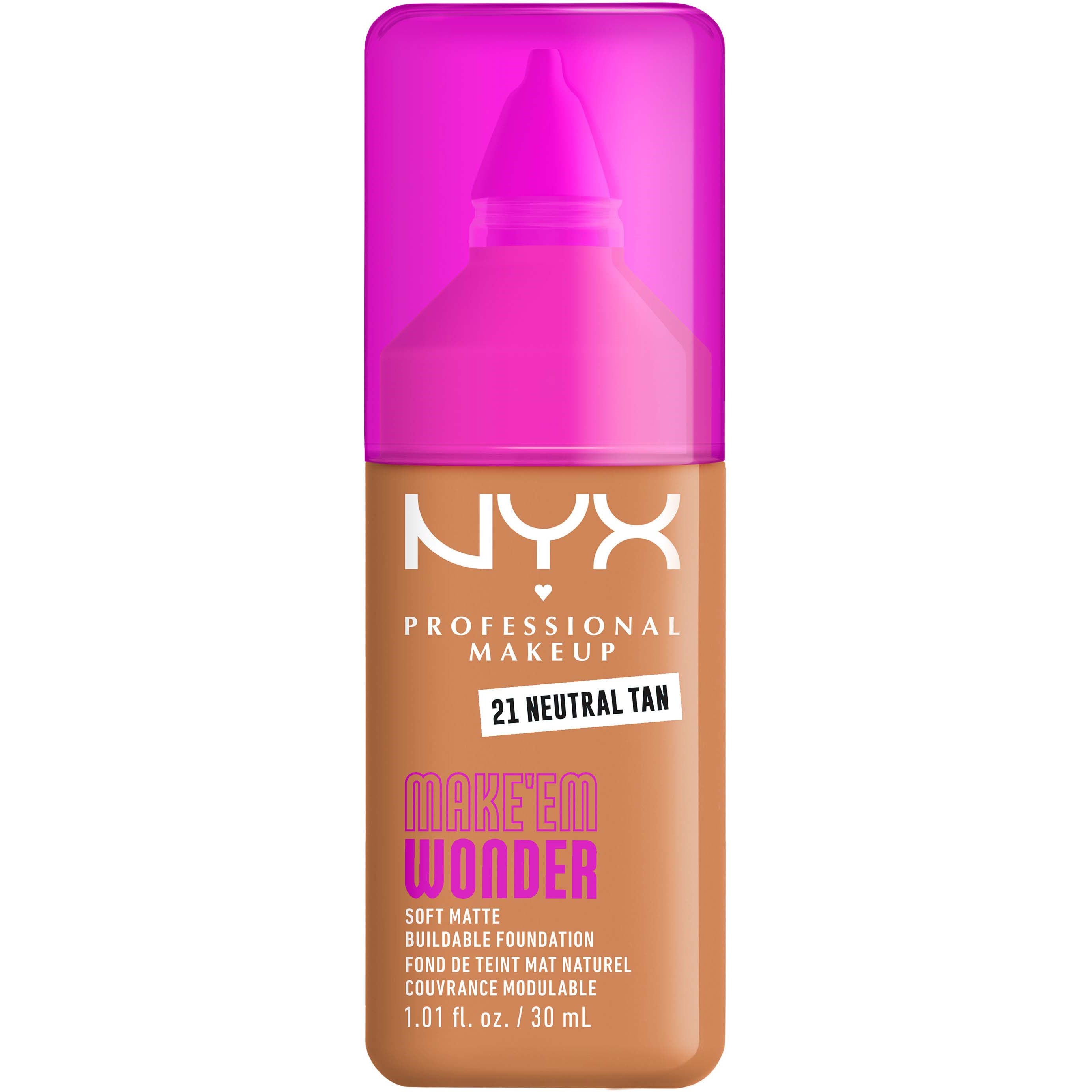 NYX PROFESSIONAL MAKEUP Make Em Wonder Foundation 21 Neutral Tan billede