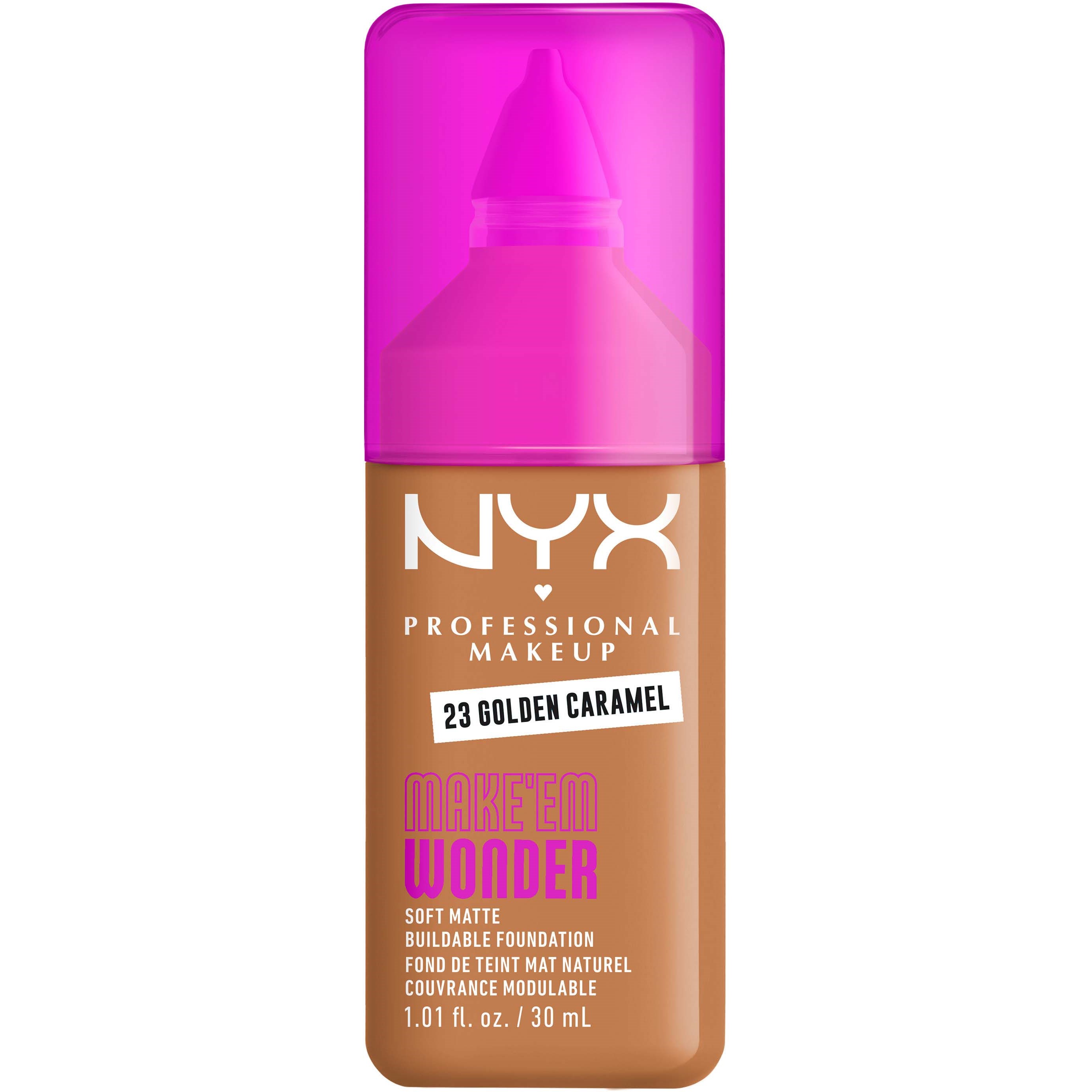NYX Professional Makeup Make Em Wonder Foundation 23 Golden Caramel - 30 ml