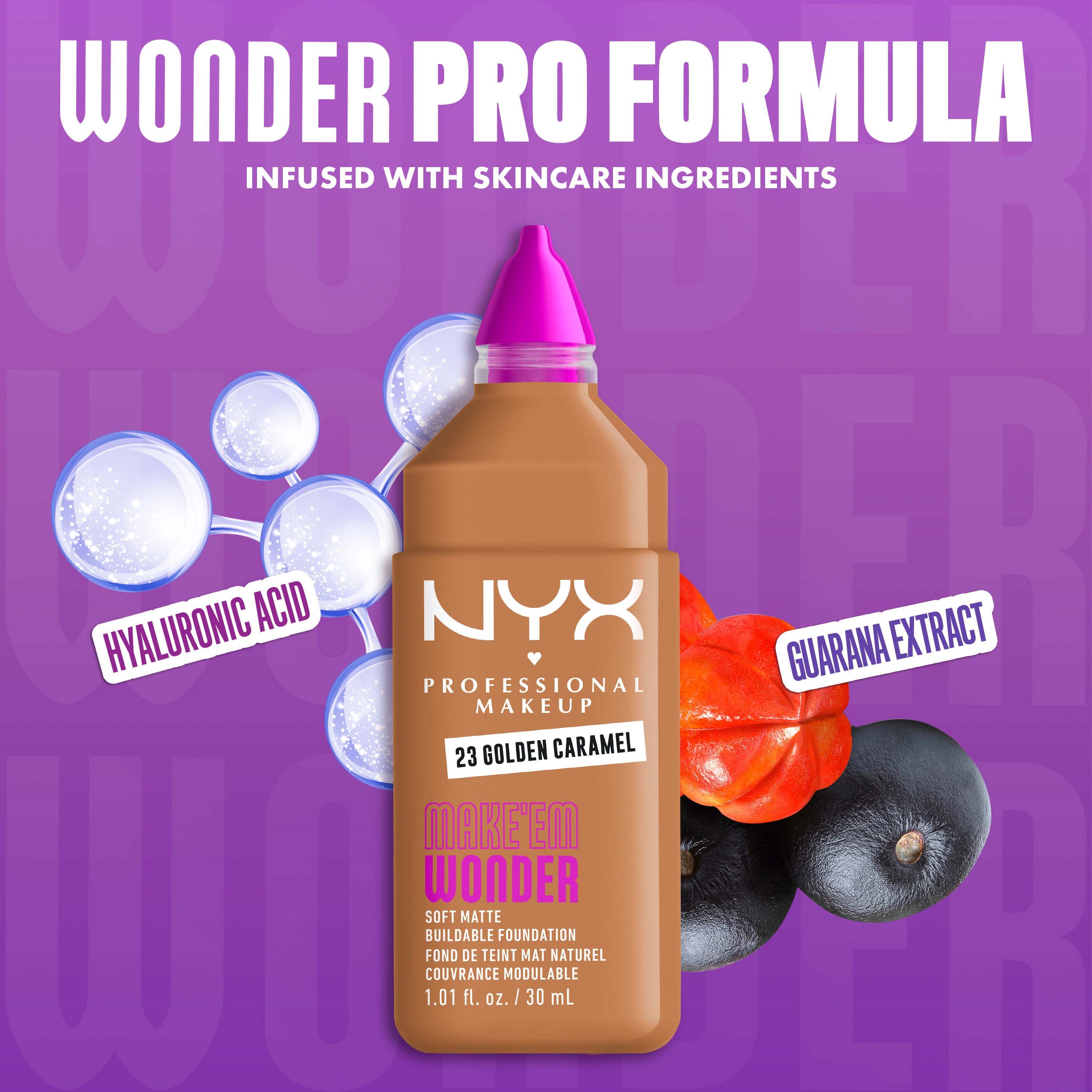 NYX PROFESSIONAL MAKEUP Make Em Wonder Foundation 23 Golden Caramel (obrázok 5)