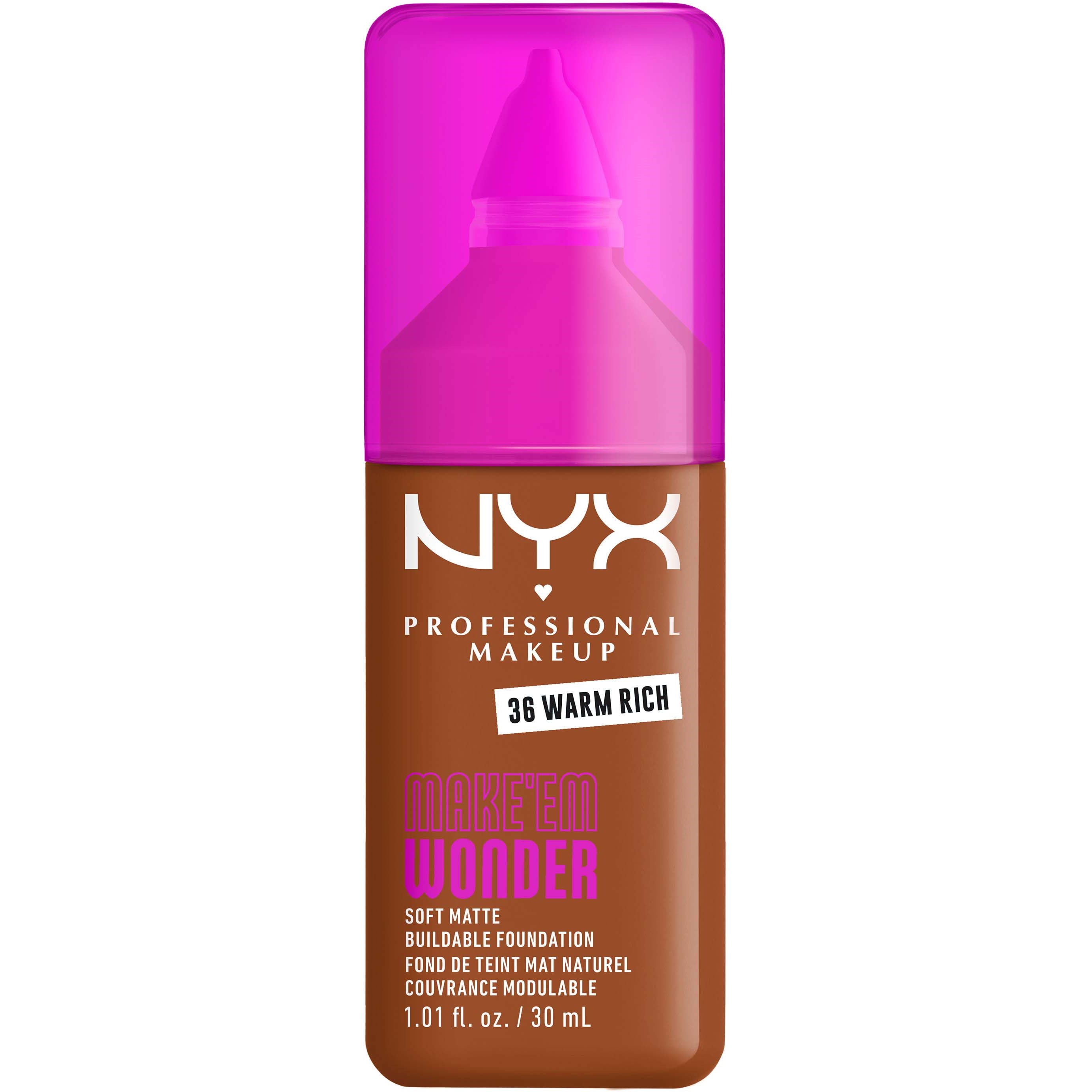 NYX Professional Makeup Make Em Wonder Foundation 36 Warm Rich - 30 ml