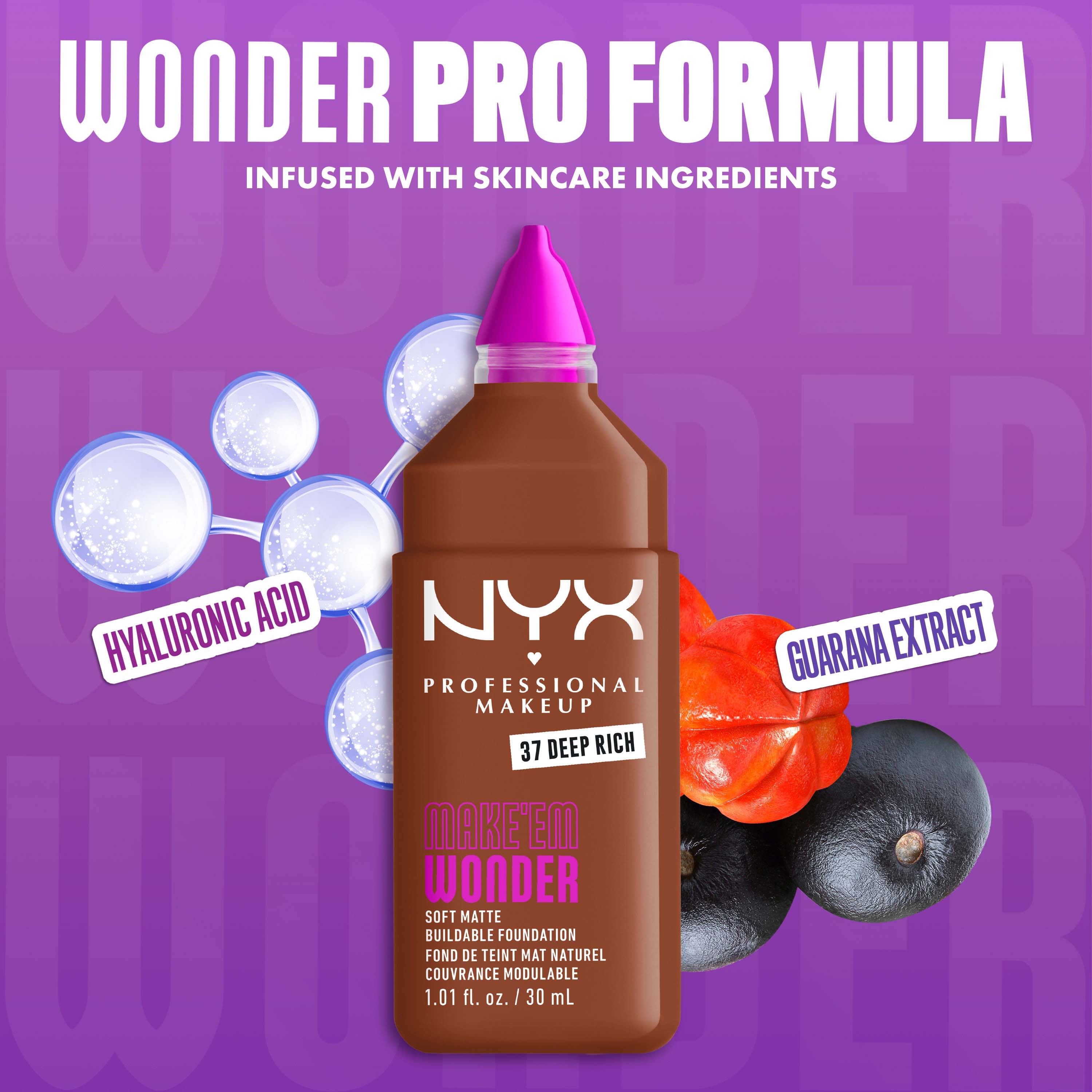 NYX PROFESSIONAL MAKEUP Make Em Wonder Foundation 37 Deep Rich (obrázok 5)