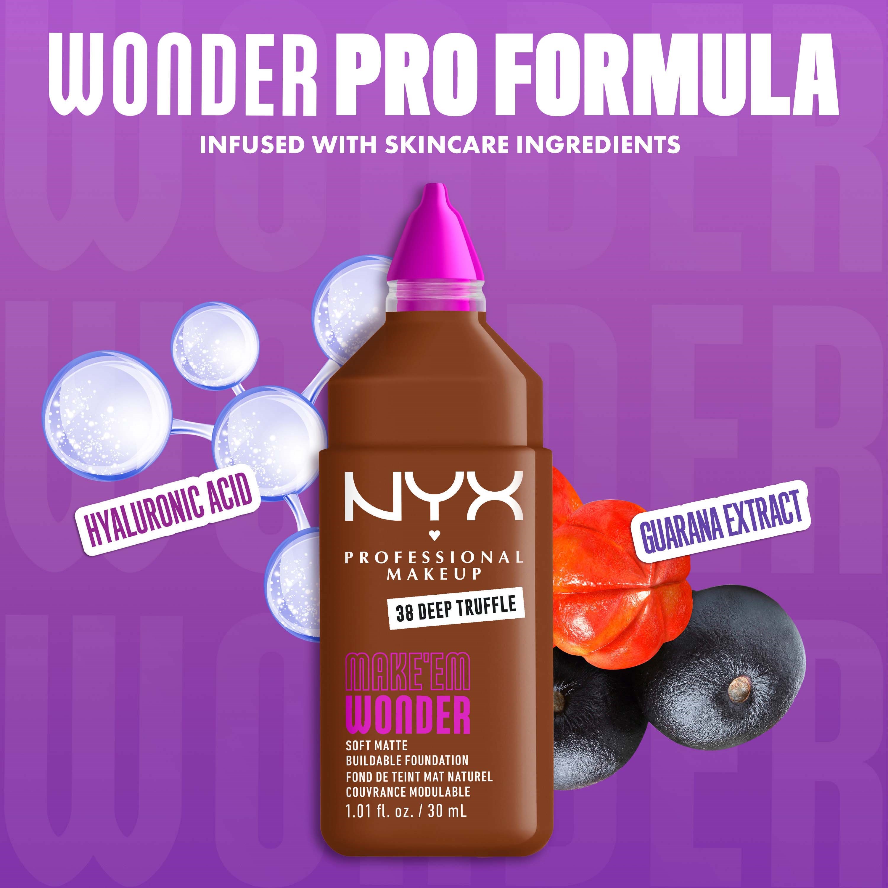 NYX PROFESSIONAL MAKEUP Make Em Wonder Foundation 38 Deep Truffle (obrázok 5)