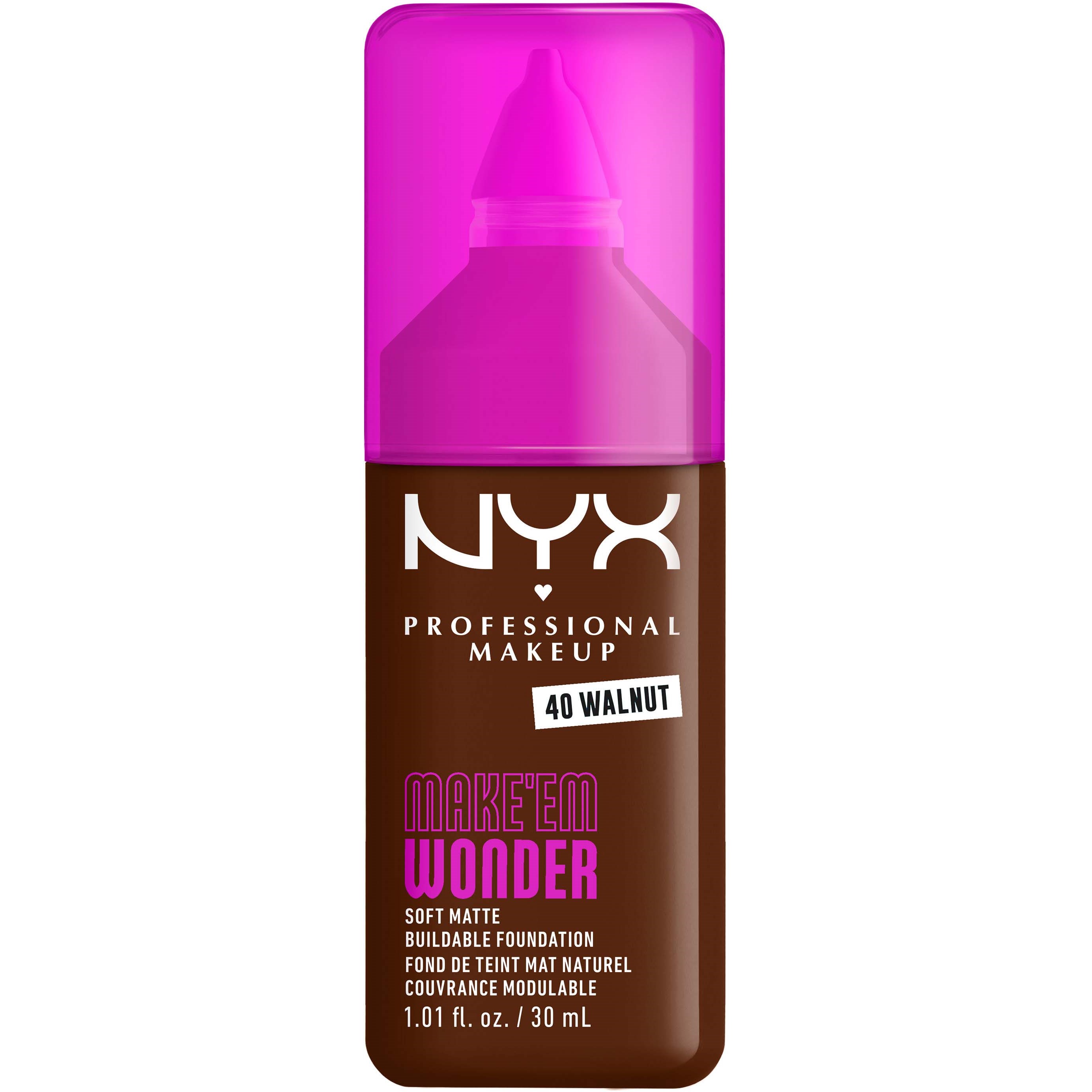 NYX Professional Makeup Make Em Wonder Foundation 40 Walnut - 30 ml