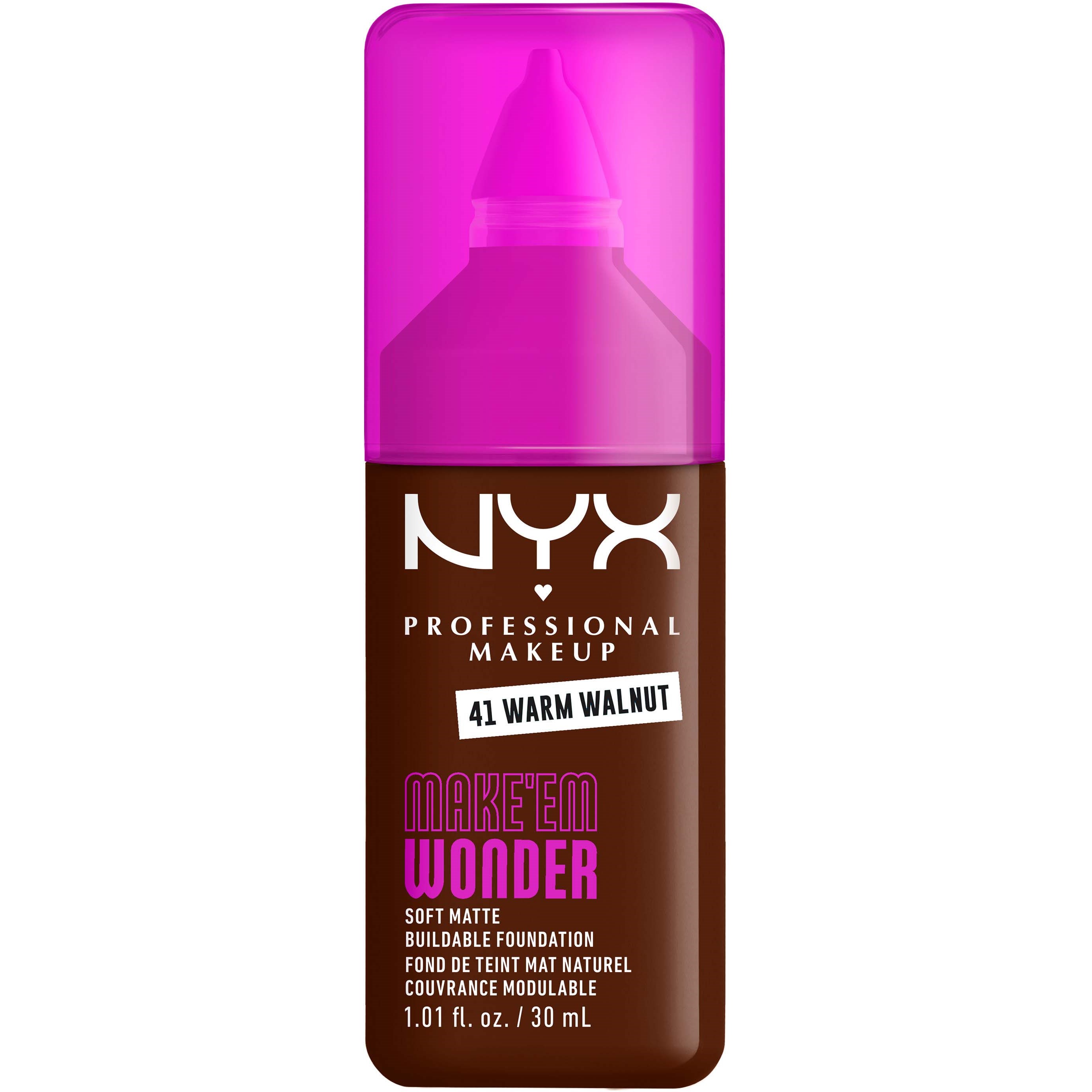 NYX Professional Makeup Make Em Wonder Foundation 41 Warm Walnut - 30 ml