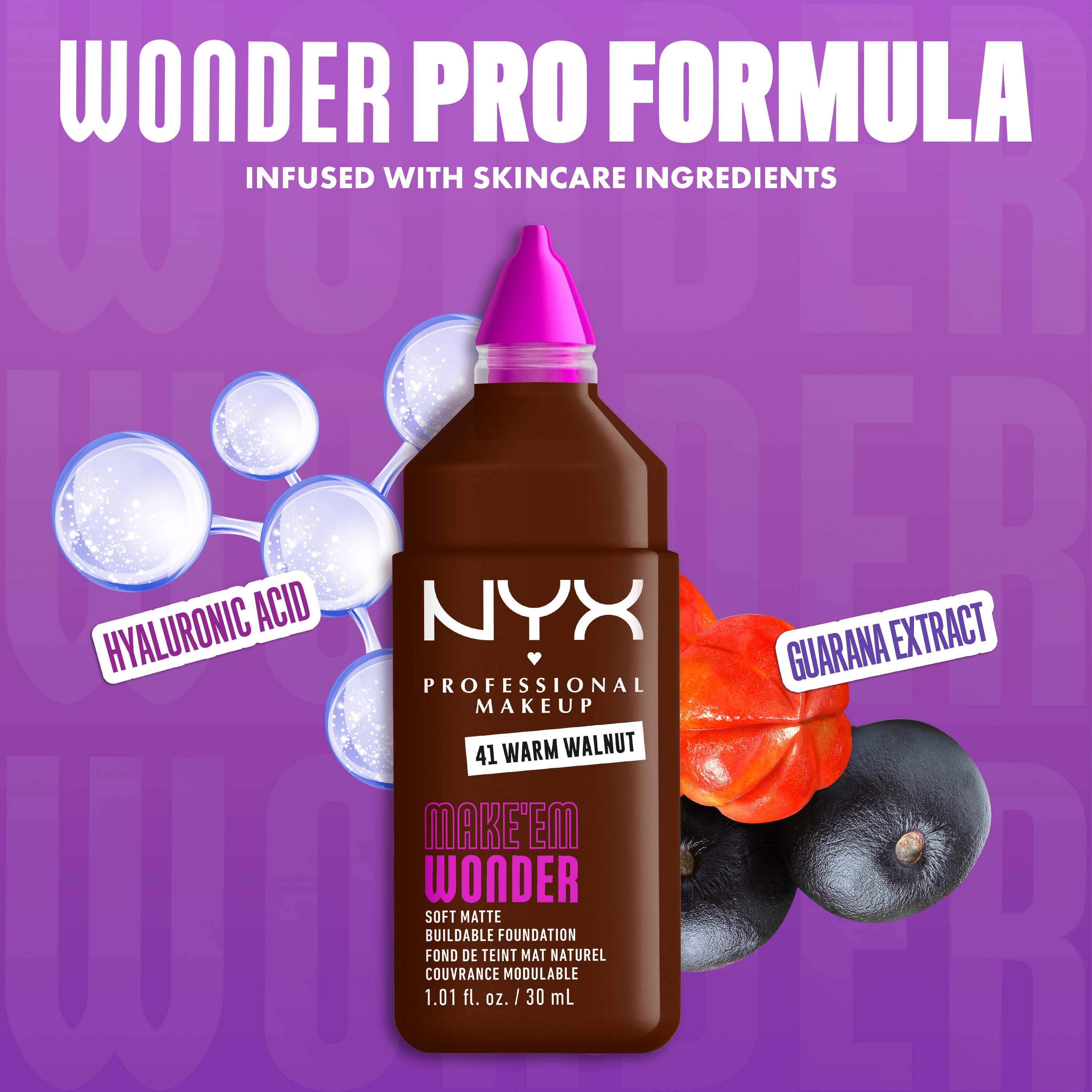 NYX PROFESSIONAL MAKEUP Make Em Wonder Foundation 41 Warm Walnut (obrázok 5)