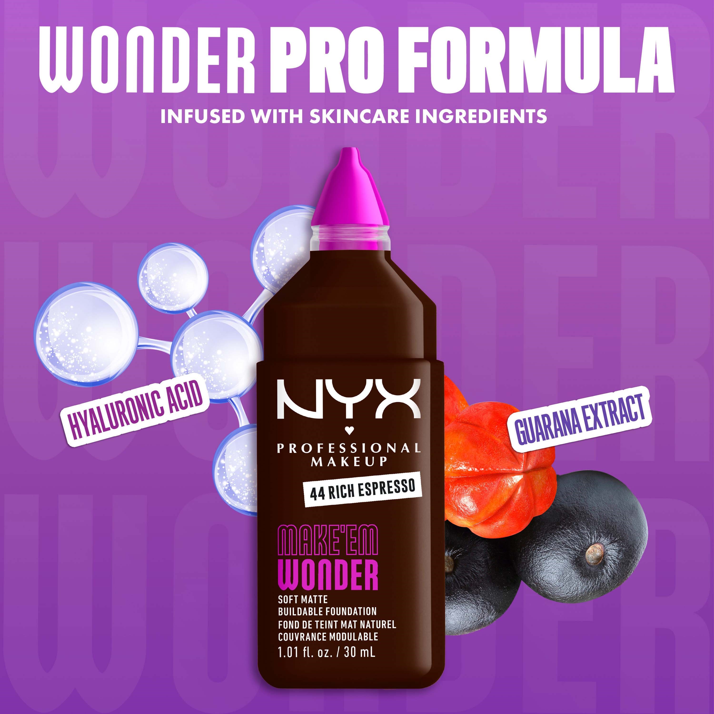 NYX PROFESSIONAL MAKEUP Make Em Wonder Foundation 44 Rich Espresso (obrázok 5)