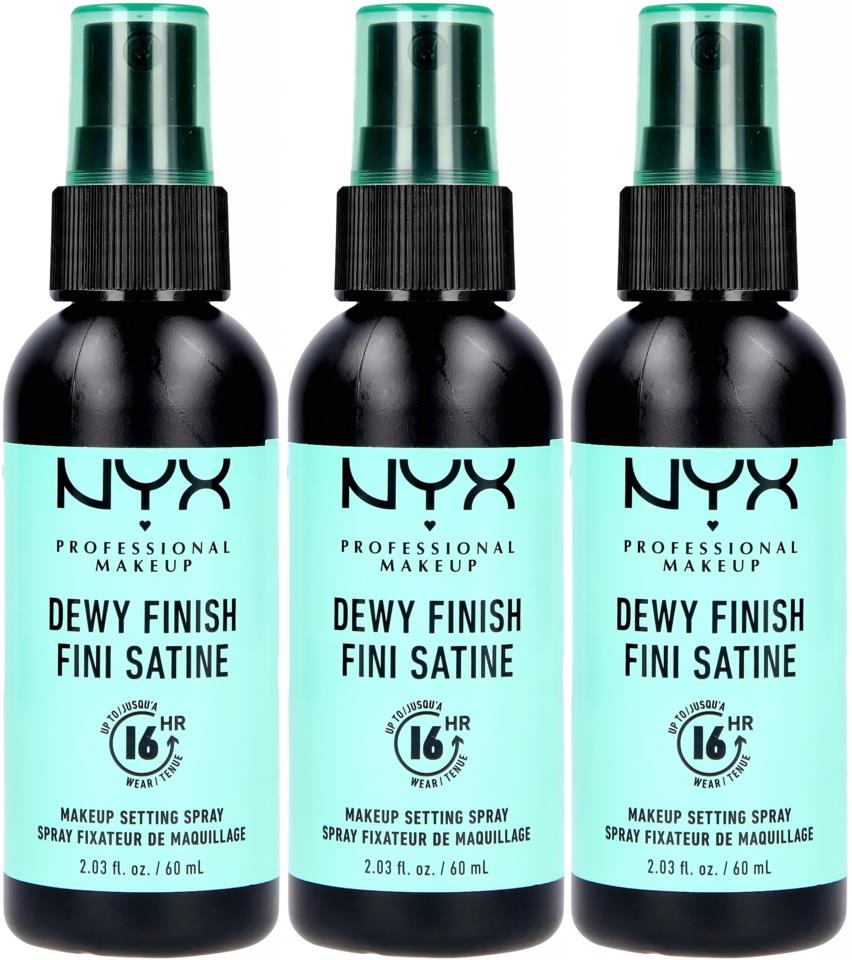 NYX Makeup Setting Spray Dewy Finish x 3