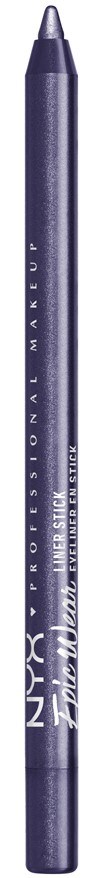 Een paarse oogpotlood met witte tekst, staand verticaal. Het zegt NYX Professional Makeup, Jumbo Eye Pencil.