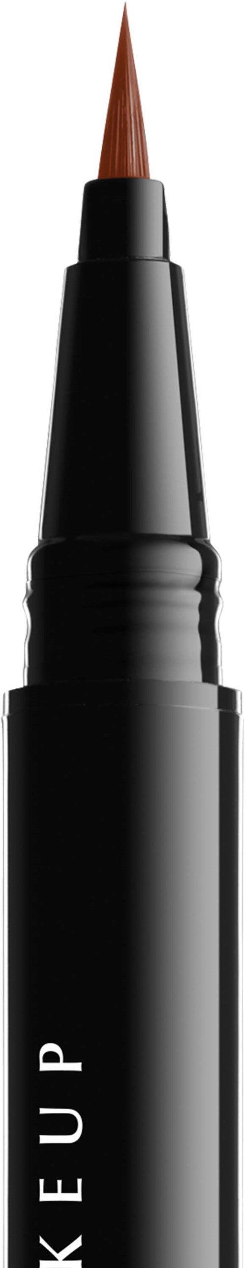 Musta eyeliner-kynä mustalla taustalla.