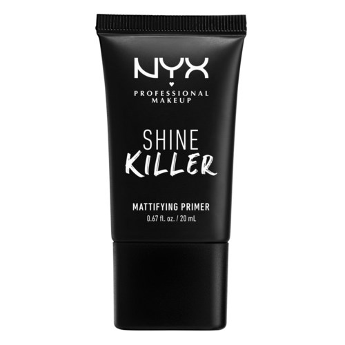 En svart tub med vit text för NYX Shine Killer mattande primer. Den är 20 ml stor.