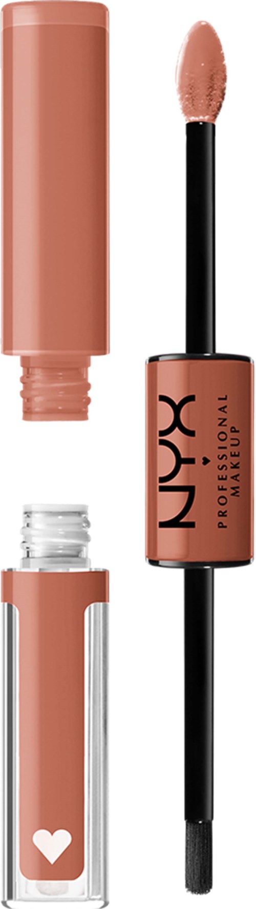 Läppglans med applikator, rosa färg och NYX Professional Makeup-märke.