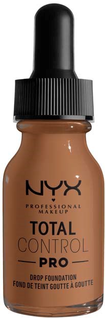 NYX Total Control Pro -saattaalipohja, jossa musta korkki ja vaaleanruskea neste.