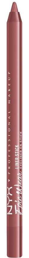 Een roze lipliner met witte tekst, rechtopstaand. Het zegt NYX en andere productdetails.
