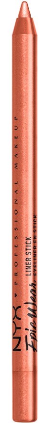 Een roze eyelinerpotlood staand verticaal met NYX-merk en productnaam.