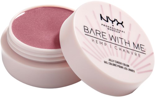 NYX læbepomade med rosa farve i hvid beholder. Låget viser produktnavn og ingredienser.