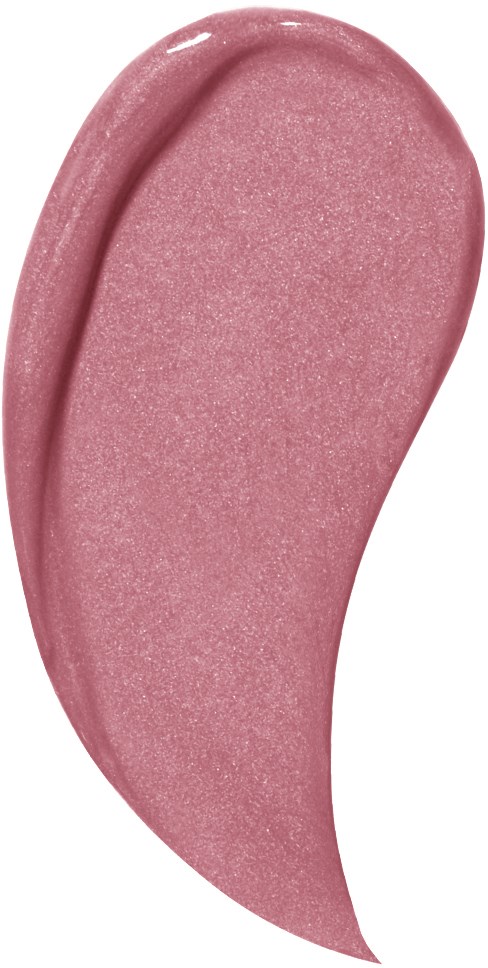 En lyserød makeup-prøve eller læbestiftprøve med glat, skinnende overflade og let shimmer.