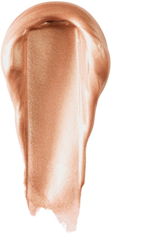 En virvel av glänsande ljusbrun eller beige makeup eller färg på en vit bakgrund.