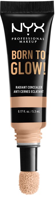 Eine schwarze Tube NYX Concealer mit der Aufschrift 'Born to Glow!'.